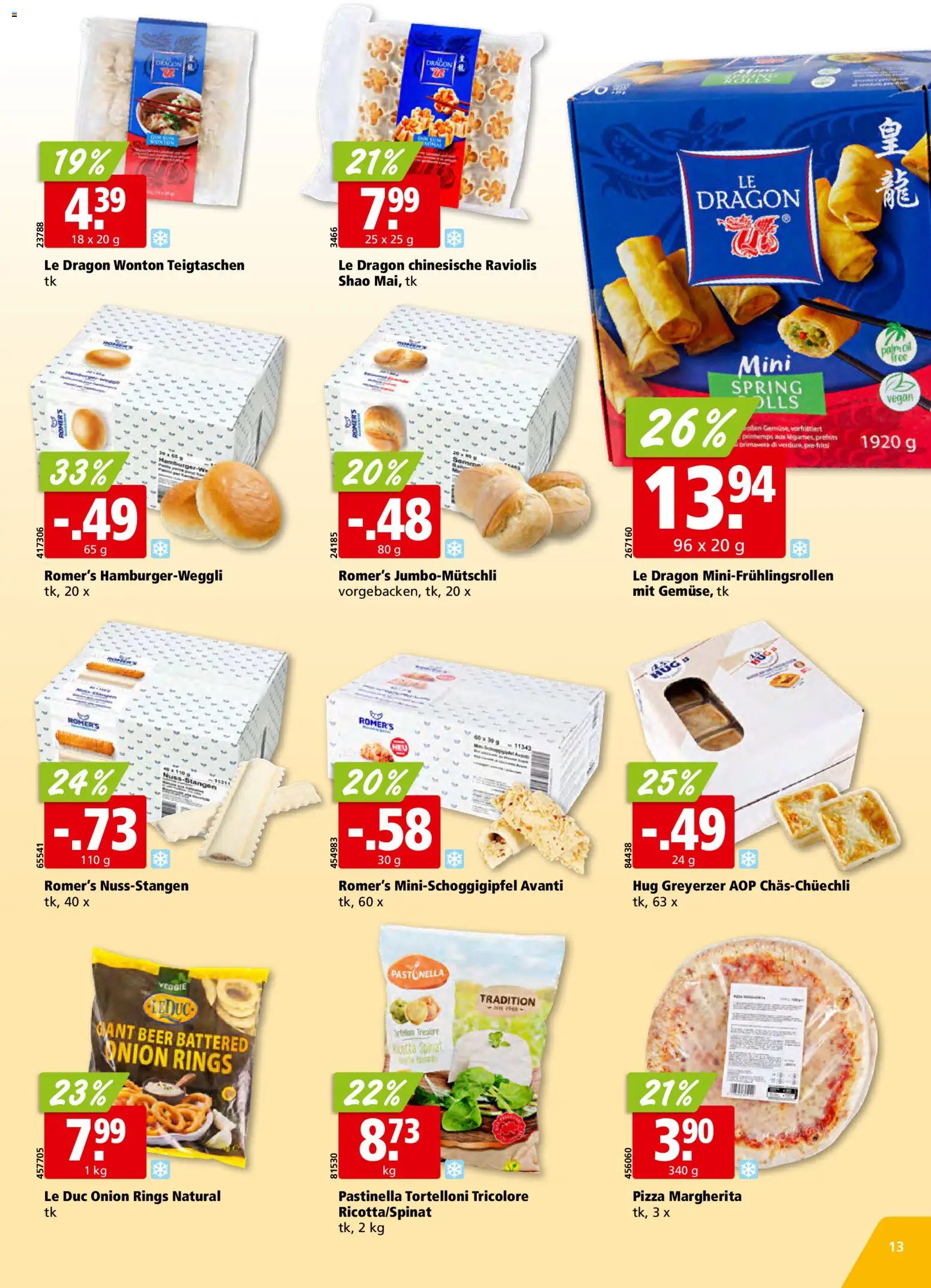 Aligro aktionen Schlieren, Gossau SG, Frauenfeld, Rapperswil-Jona, Sargans, Bern – gültig ab 17.08.2026 | Seite: 13 | Produkte: Pizza, Ricotta