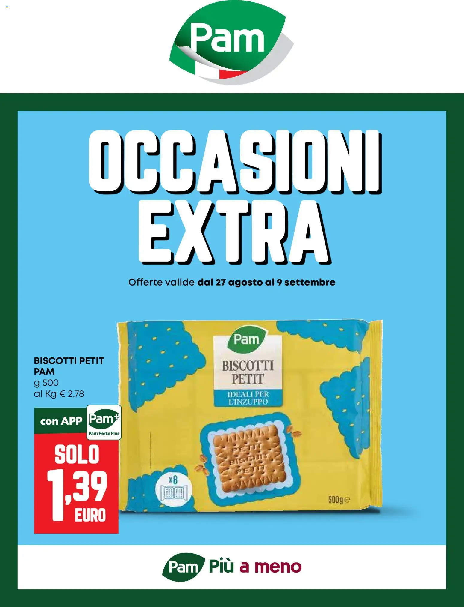 Volantino PAM del 27/08/2026 | Pagina: 1 | Prodotti: Biscotti