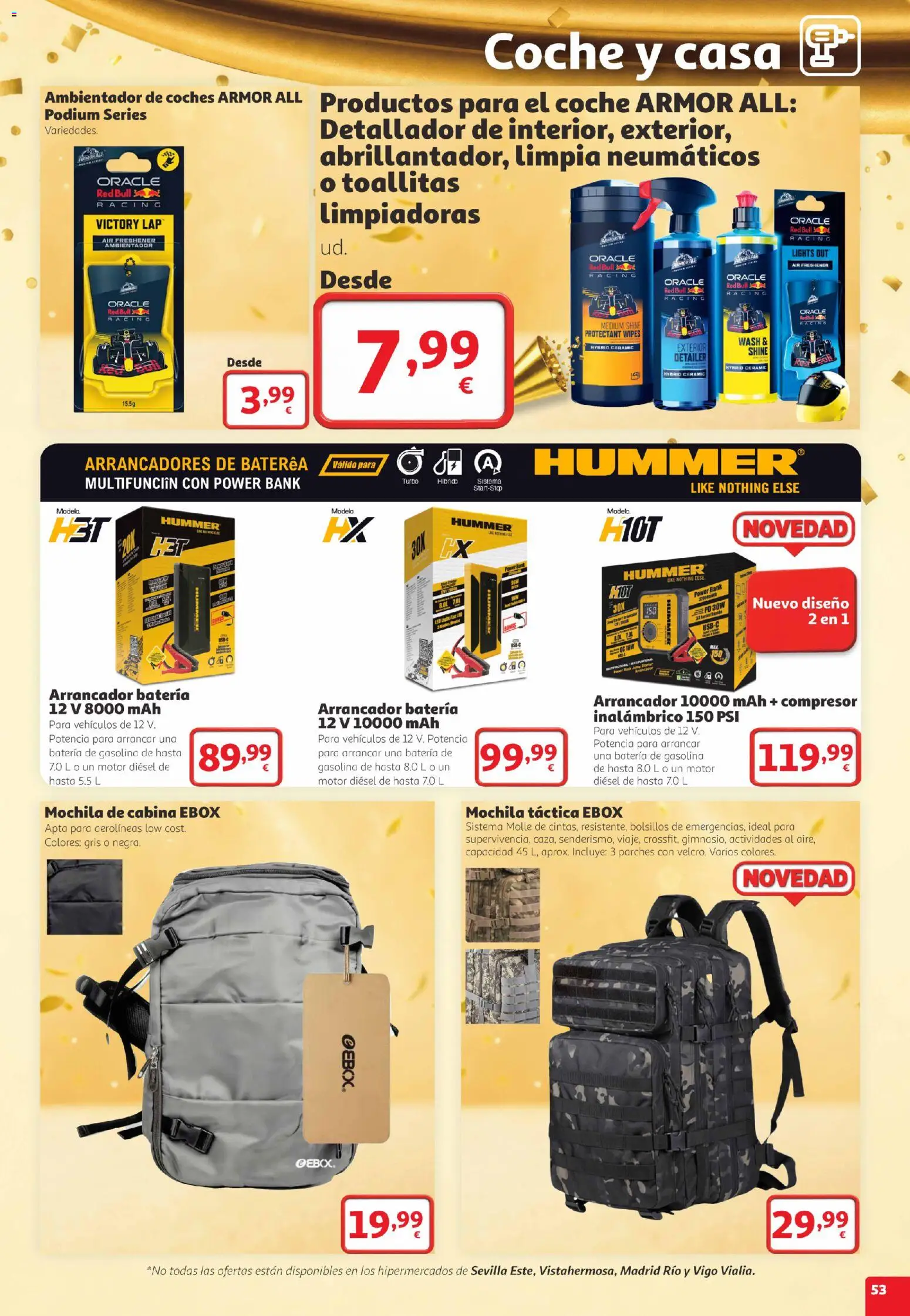 Alcampo folleto Telde │ válido desde el 22/10/2026 | Página: 53 | Productos: Mochila, Red Bull, Ambientador, Batería