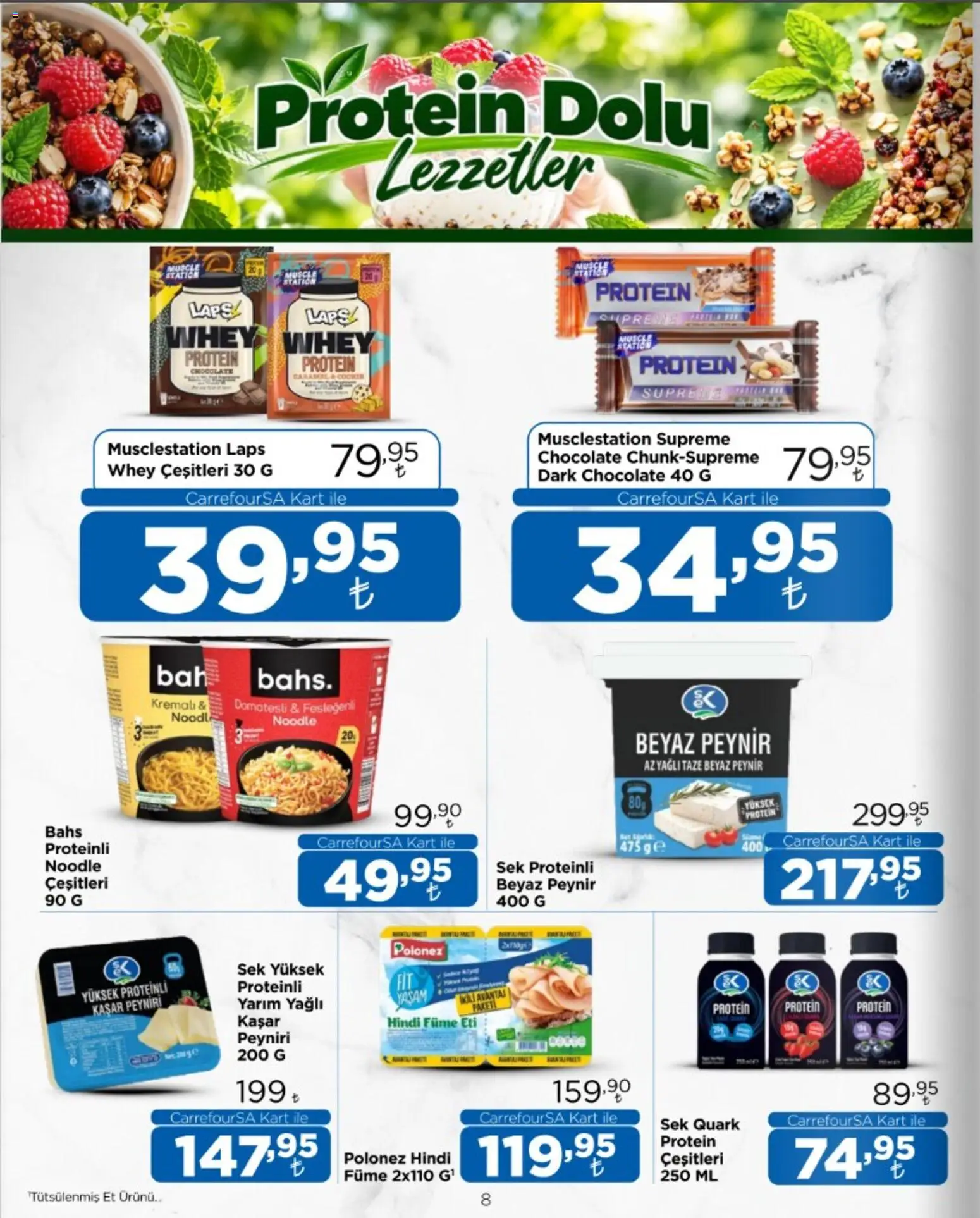 CarrefourSA Katalog - 16 Ekim 2026 tarihinden itibaren geçerlidir | Sayfa: 8 | Ürünler: Peynir, Et, Hindi füme