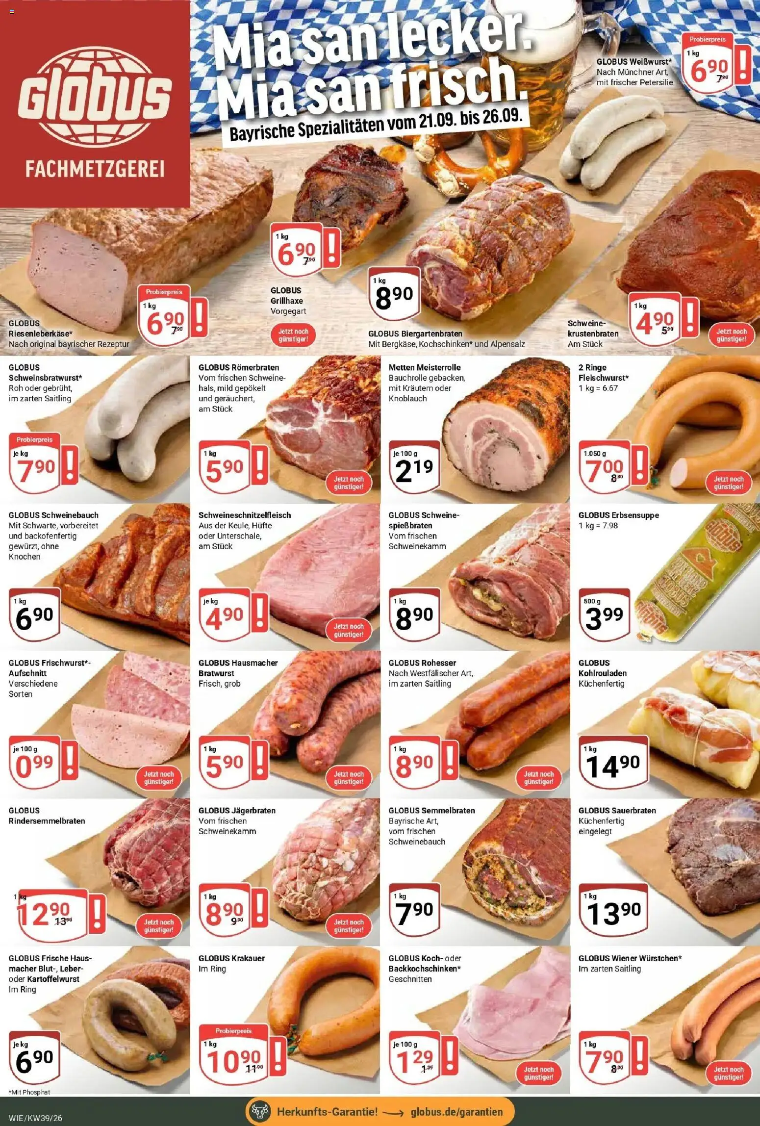 Globus Prospekt Waghäusel (ab 21.09.2026) » Angebote online | Seite: 10 | Produkte: Spezialitäten, Schweinebauch, Bratwurst, Knoblauch
