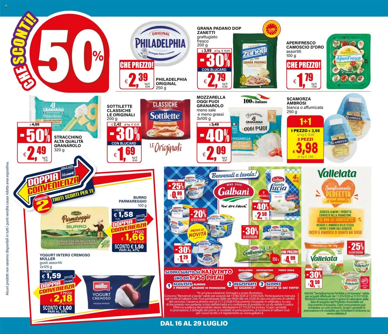 Volantino Il Gigante del 16/07/2026 | Pagina: 8 | Prodotti: Sale, Mozzarella, Grana Padano, Stracchino