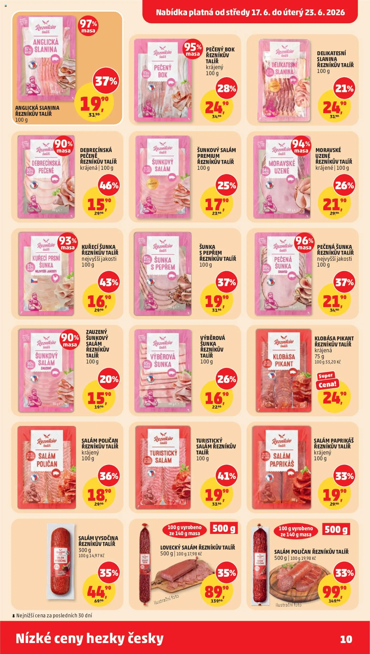 Penny Market leták od 17.06.2026 | Strana: 10 | Produkty: Anglická slanina, Šunkový salám, Vysočina, Lovecký salám