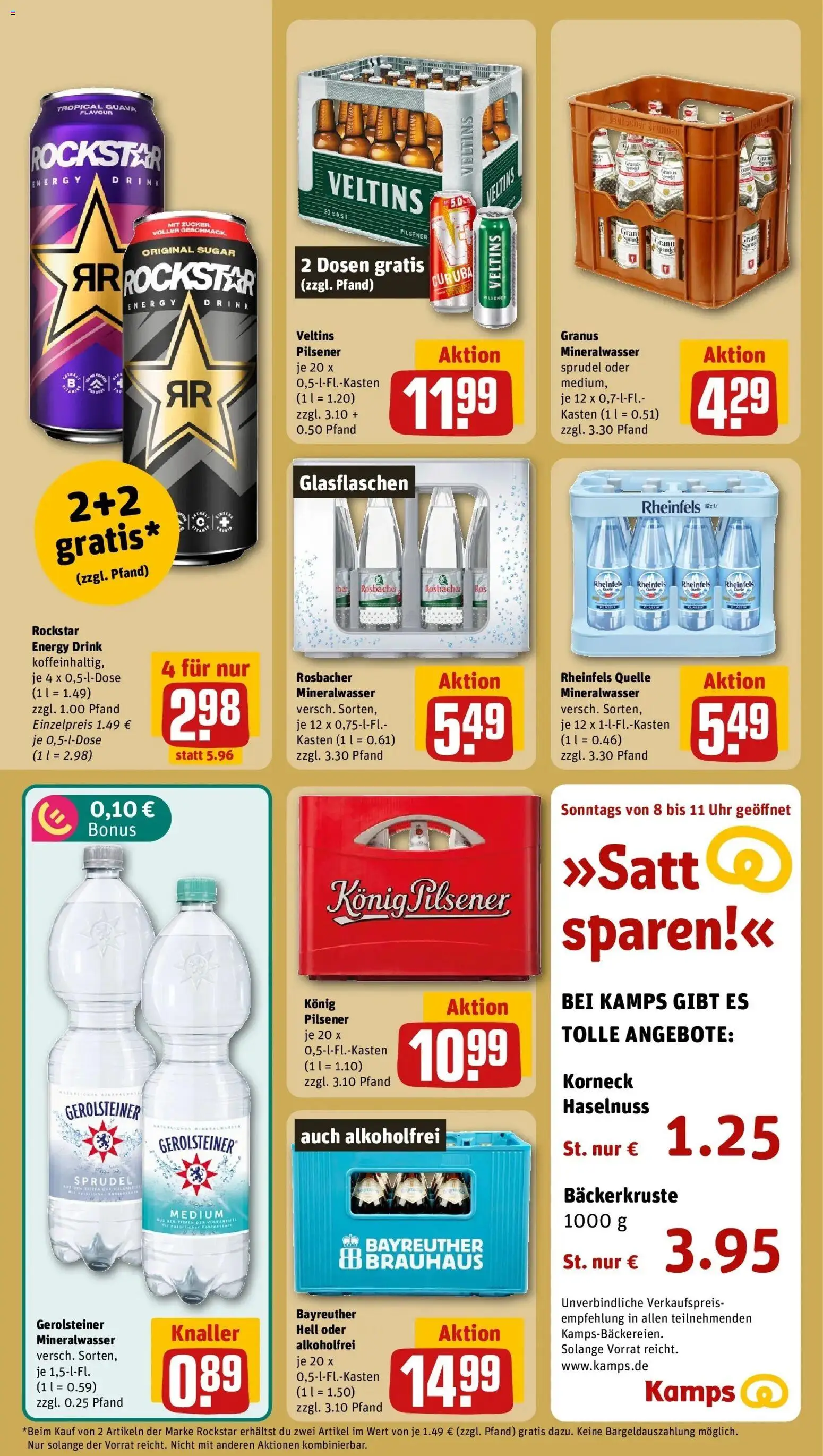 REWE Prospekt ab 07.09.2026 zum Blättern » Angebote | Seite: 18 | Produkte: Rockstar energy, Mineralwasser, Rheinfels quelle, Gerolsteiner