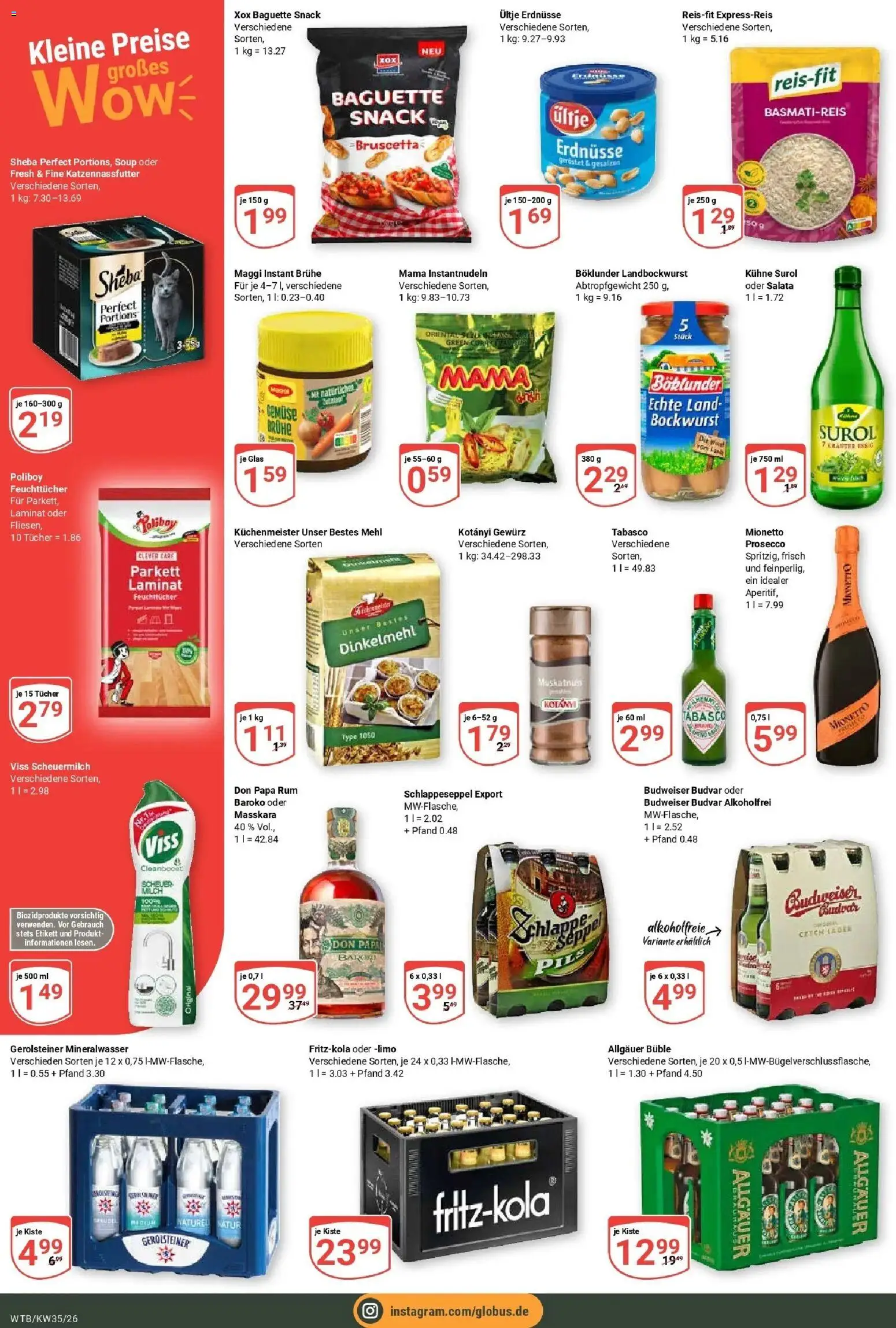 Globus Prospekt Wächtersbach – gültig ab 24.08.2026 | Seite: 6 | Produkte: Sheba, Baguette, Don Papa Rum, Gerolsteiner