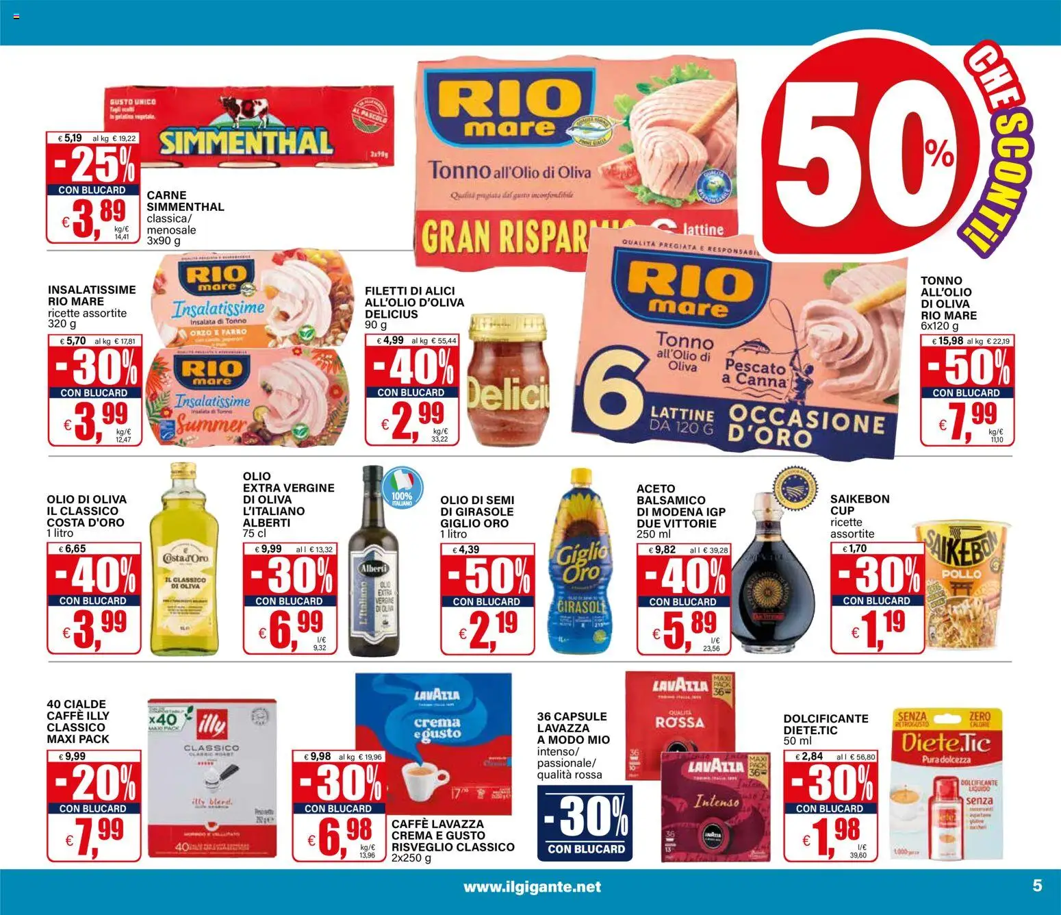 Volantino Il Gigante del 30/07/2026 | Pagina: 5 | Prodotti: Olio di semi, Insalata, Olio, Cialde