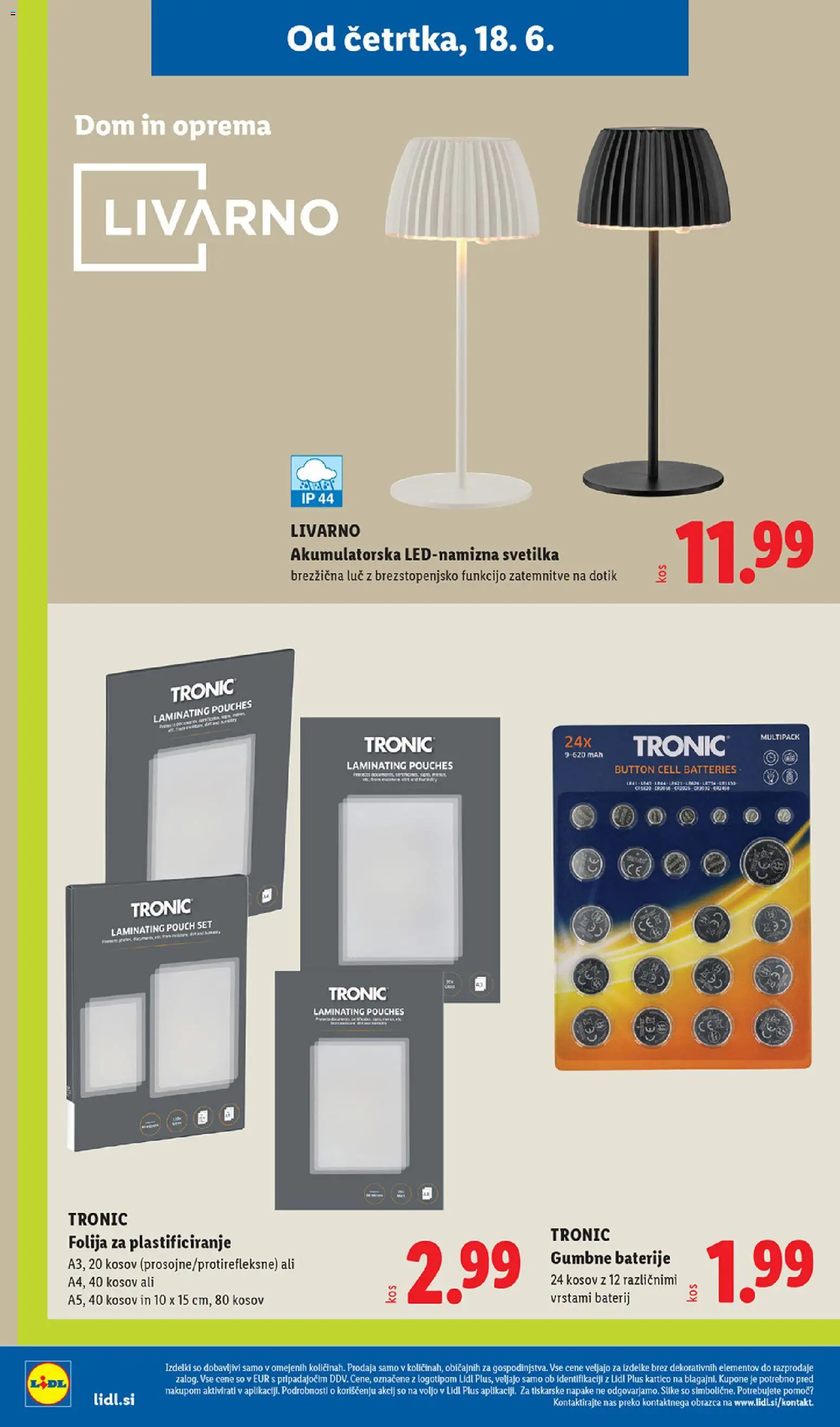 Novi Lidl katalog ponudbe – veljaven od 18.06.2026 | Stran: 26 | Izdelki: Baterije, Svetilka, Folija