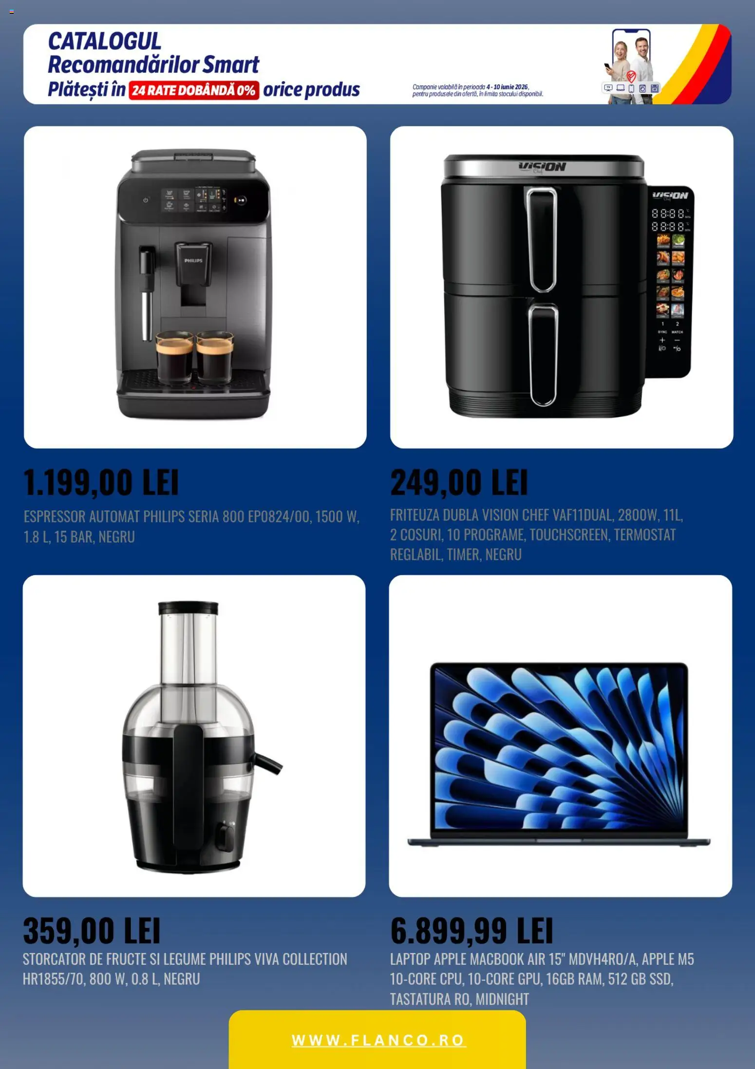 Noul catalog Flanco – valabil de la 04.06.2026 | Pagină: 5 | Produse: Espressor, Enginar, Storcător, Storcător de fructe