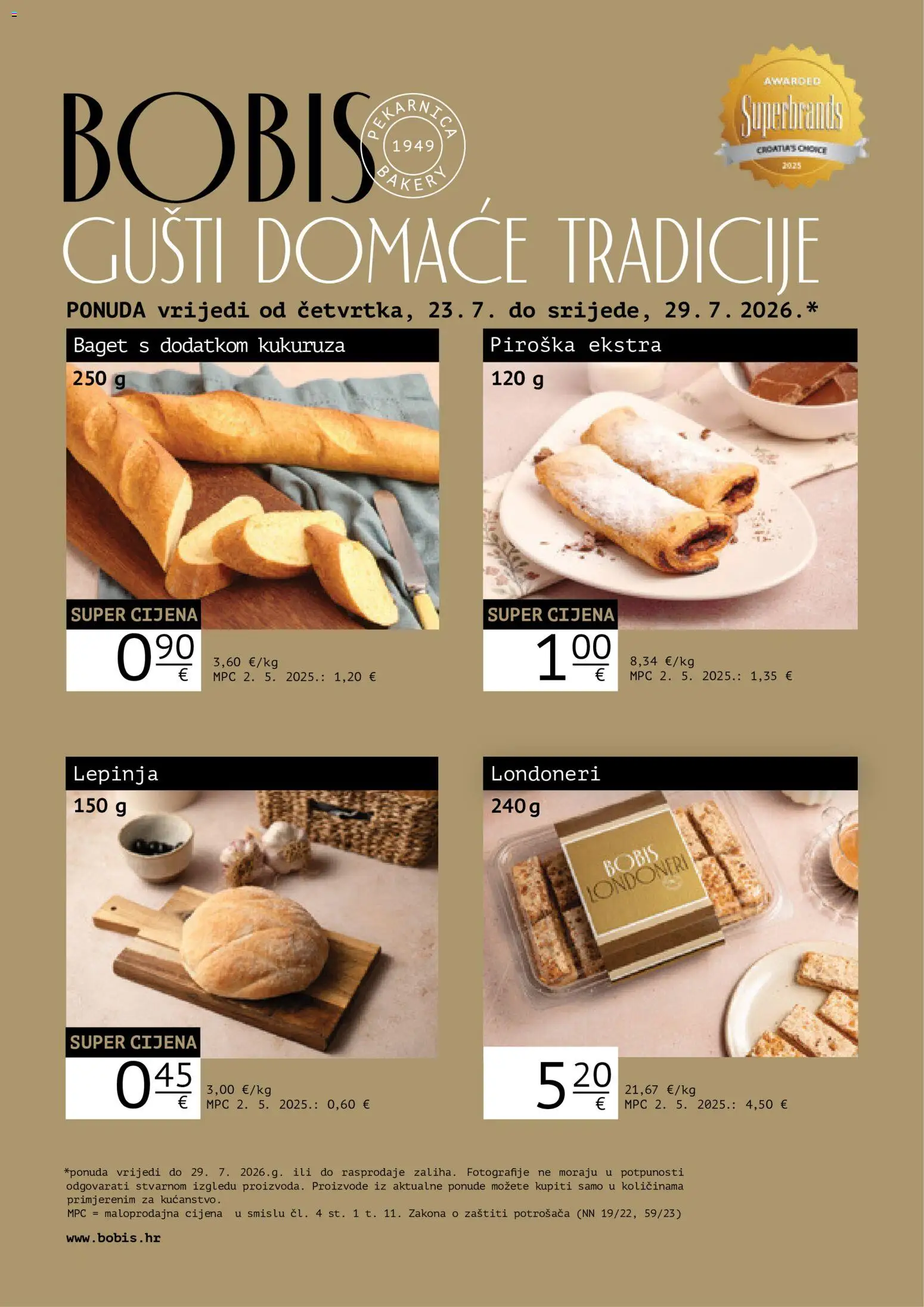 Tommy katalog | vrijedi od 23.07.2026 | Stranica: 1 | Proizvodi: Baget, Piroška
