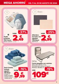 Vista previa Alfombra de baño rizo algodón TEX Basic, Alfombra de baño rizo algodón, 50x70 cm válido desde el 11/08/2026 | Página: 9 | Productos: Colchon, Lavabo, Baño, Ducha