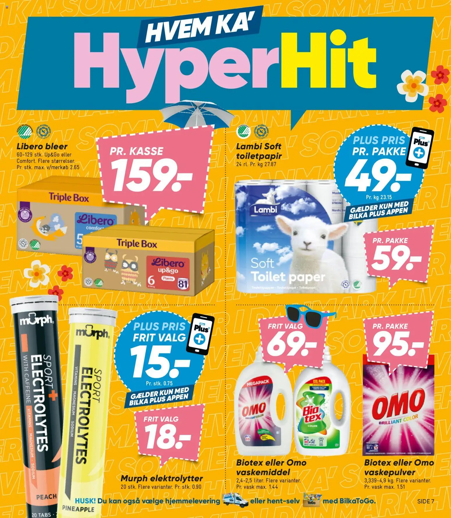 Bilka tilbudsavis – gyldig fra 26/06/2026 | Side: 7 | Produkter: Vaskepulver, Toilet