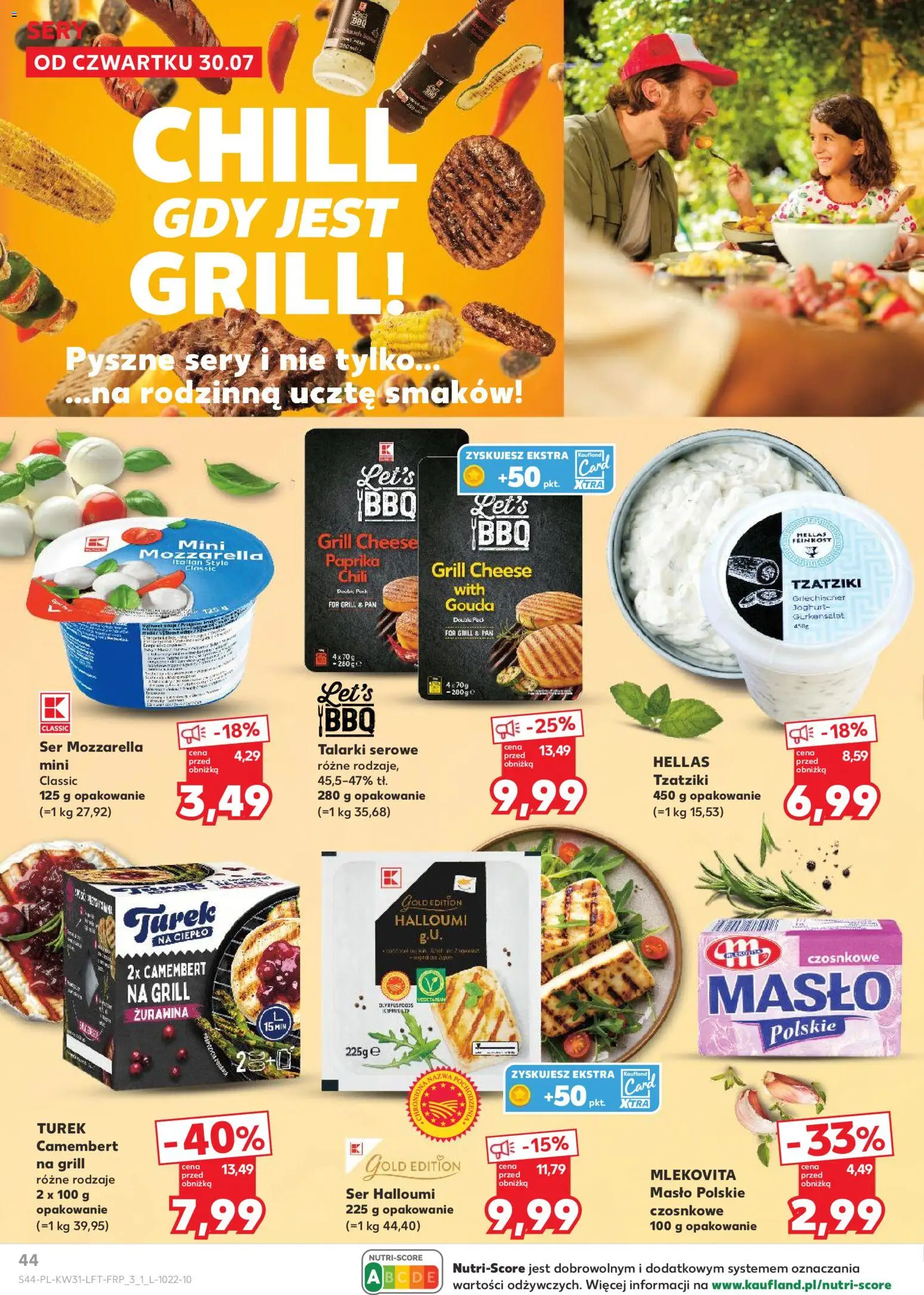 Kaufland gazetka od 30.07.2026 | Strona: 44 | Produkty: Masło Polskie, Sery, Masło, Mozzarella
