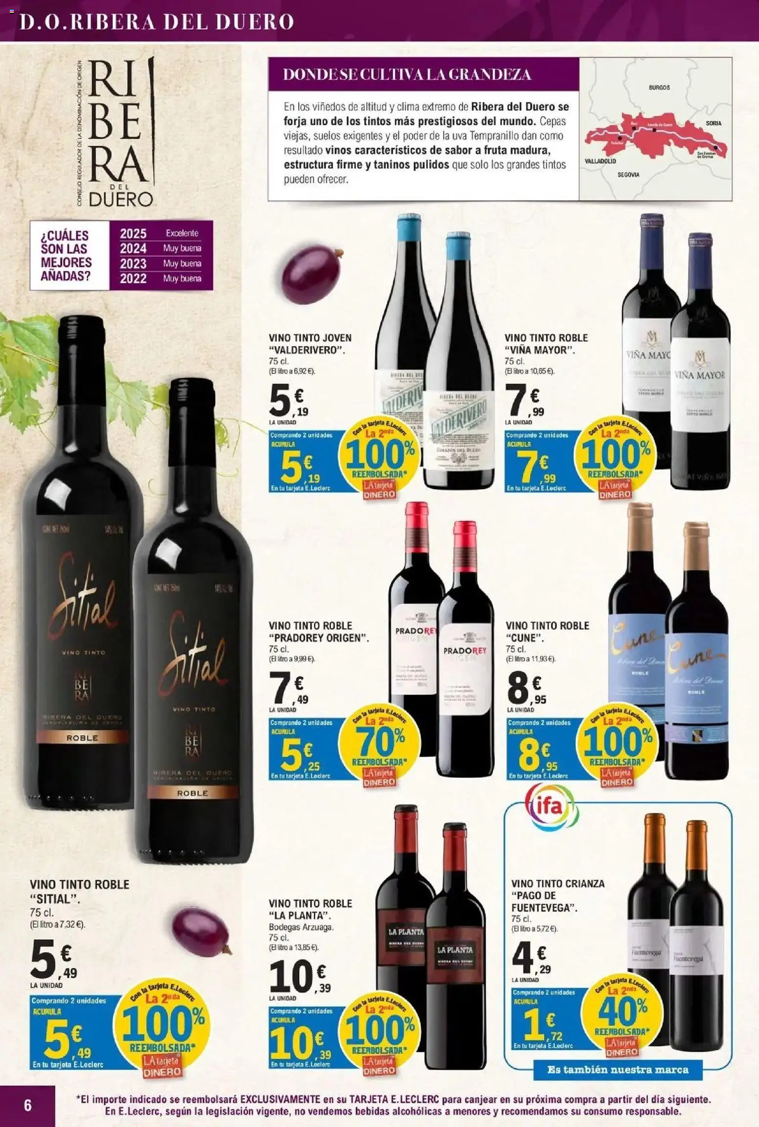 E.Leclerc - Feria del vino 30/09/2026 - 17/10/2026 | Página: 6 | Productos: Fruta, Vino tinto, Vino, Bebidas