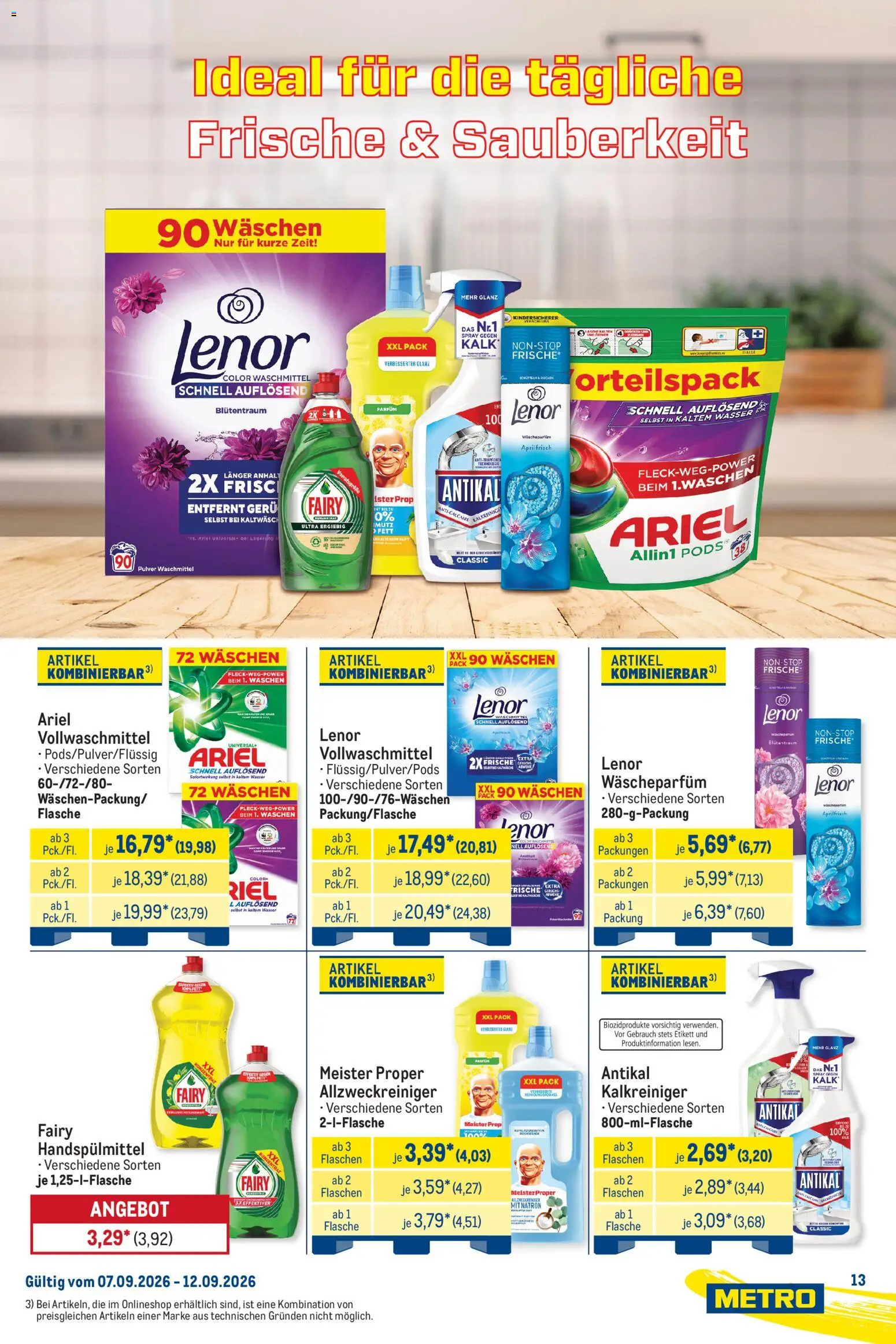 Metro Starke Marken – gültig ab 07.09.2026 | Seite: 13 | Produkte: Parfüm, Kalk, Wasser, Waschmittel