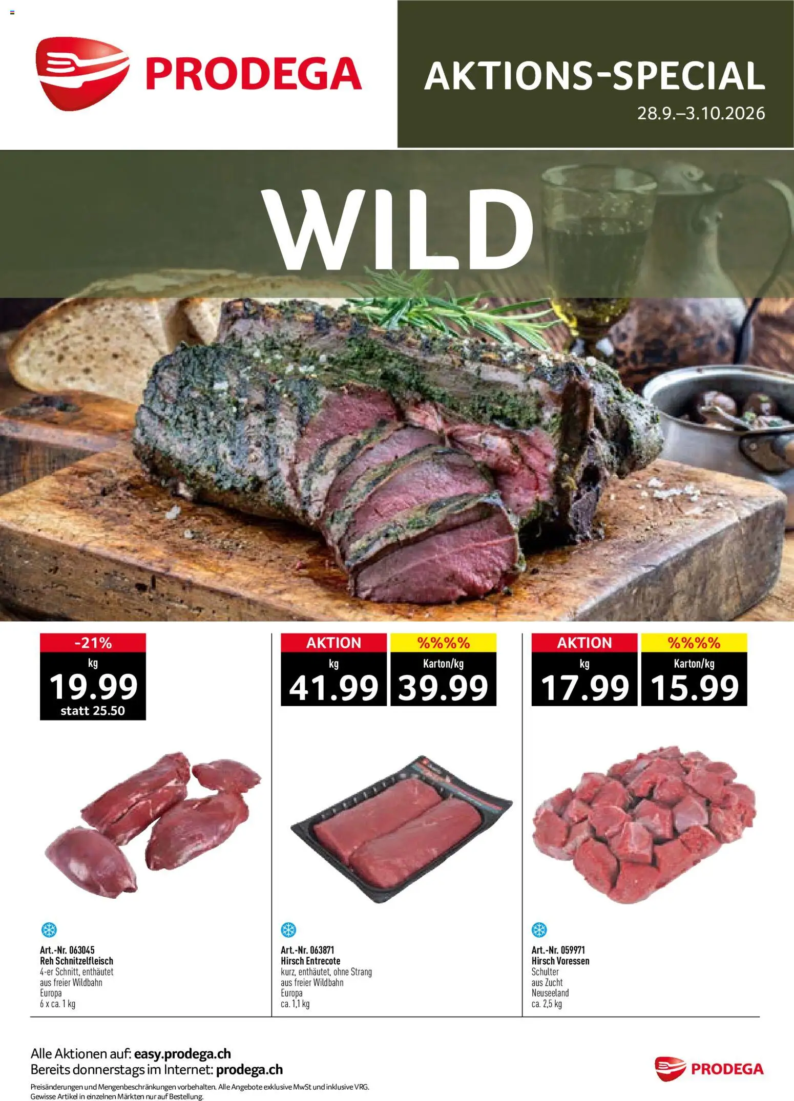 Prodega aktionen Wild – gültig ab 28.09.2026 | Seite: 1