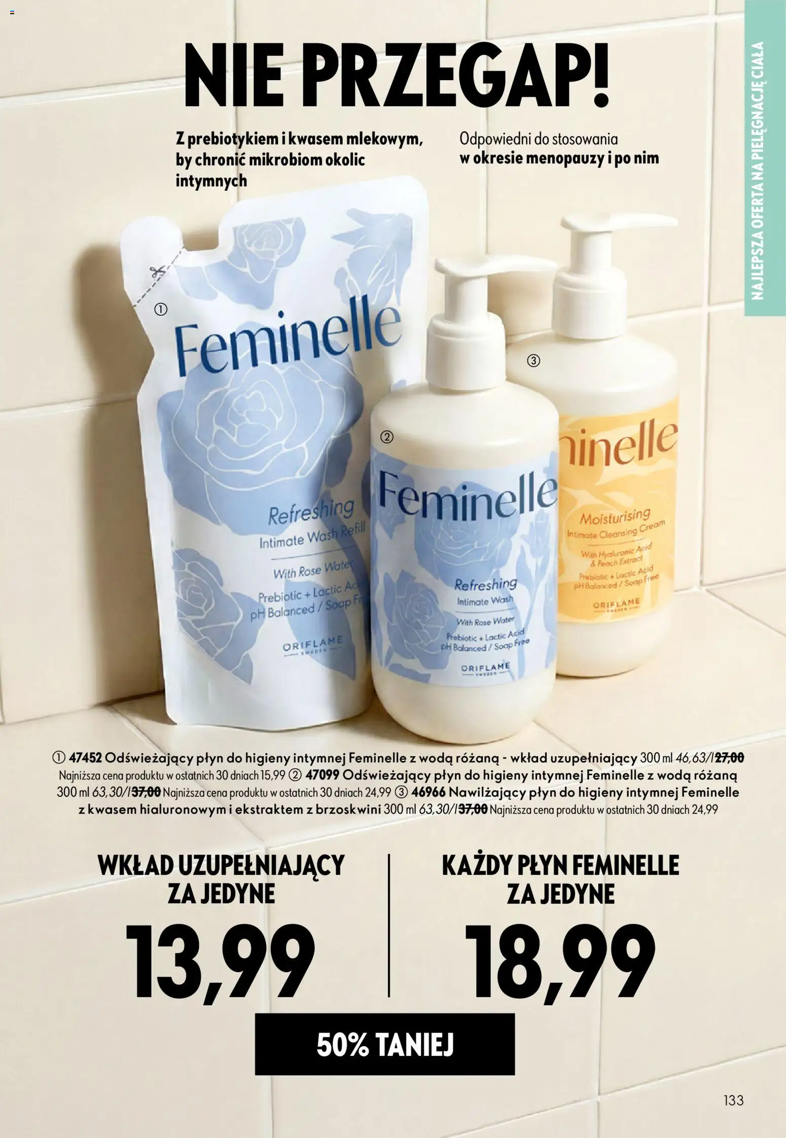 Oriflame Katalog 13 2026 od 09.09.2026 | Strona: 133 | Produkty: Woda, Płyn do higieny intymnej
