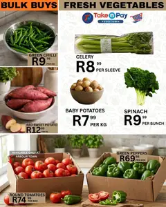 Take n Pay specials catalogue – valid from 28/07/2026 | Page: 11 | Products: Tomatoes, Potatoes, Vegetables, Chilli