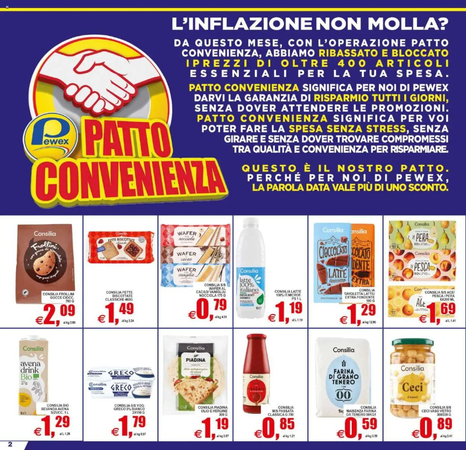 Volantino Pewex del 29.05.2026 | Pagina: 2 | Prodotti: Ceci, Latte, Farina, Pera