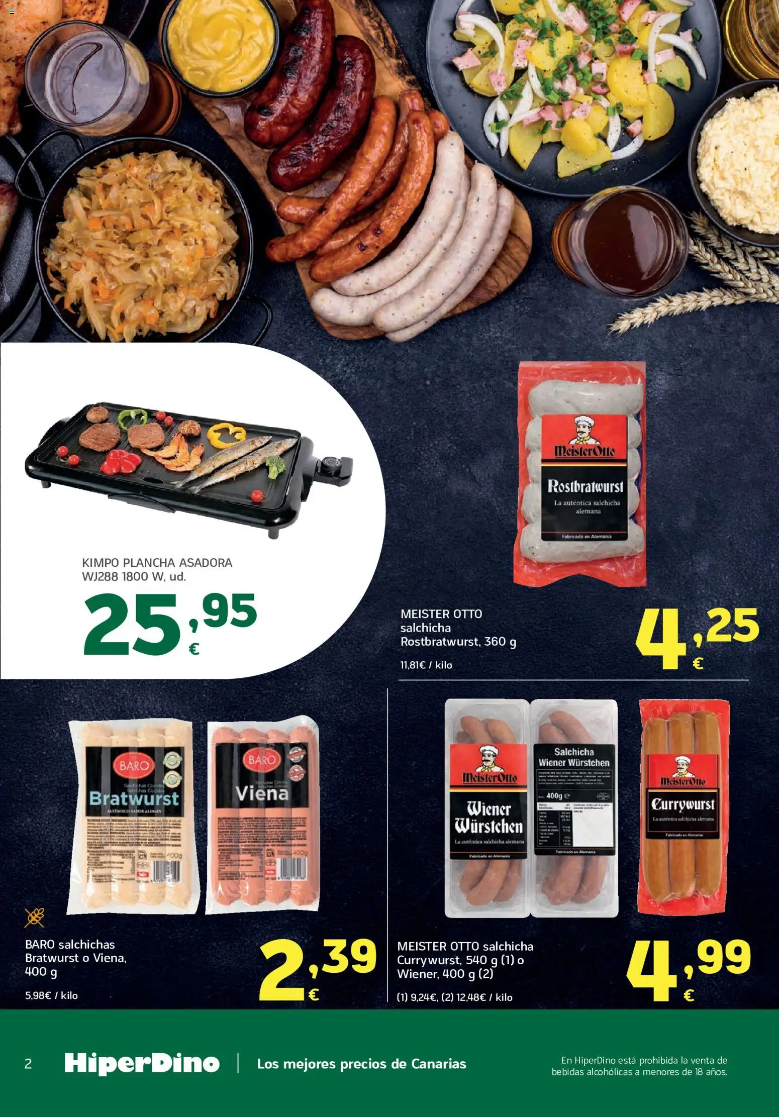 HiperDino Oktoberfest │ válido desde el 24/09/2026 | Página: 2 | Productos: Plancha, Bebidas, Bratwurst, Salchichas
