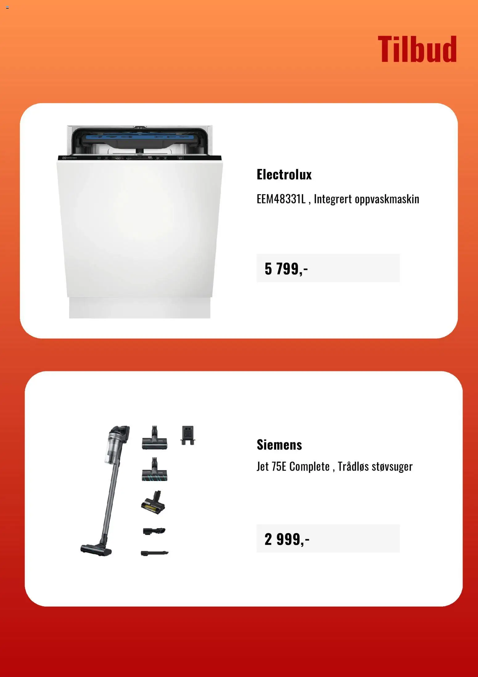 {H1} | Side: 3 | Produkter: Oppvaskmaskin, Støvsuger