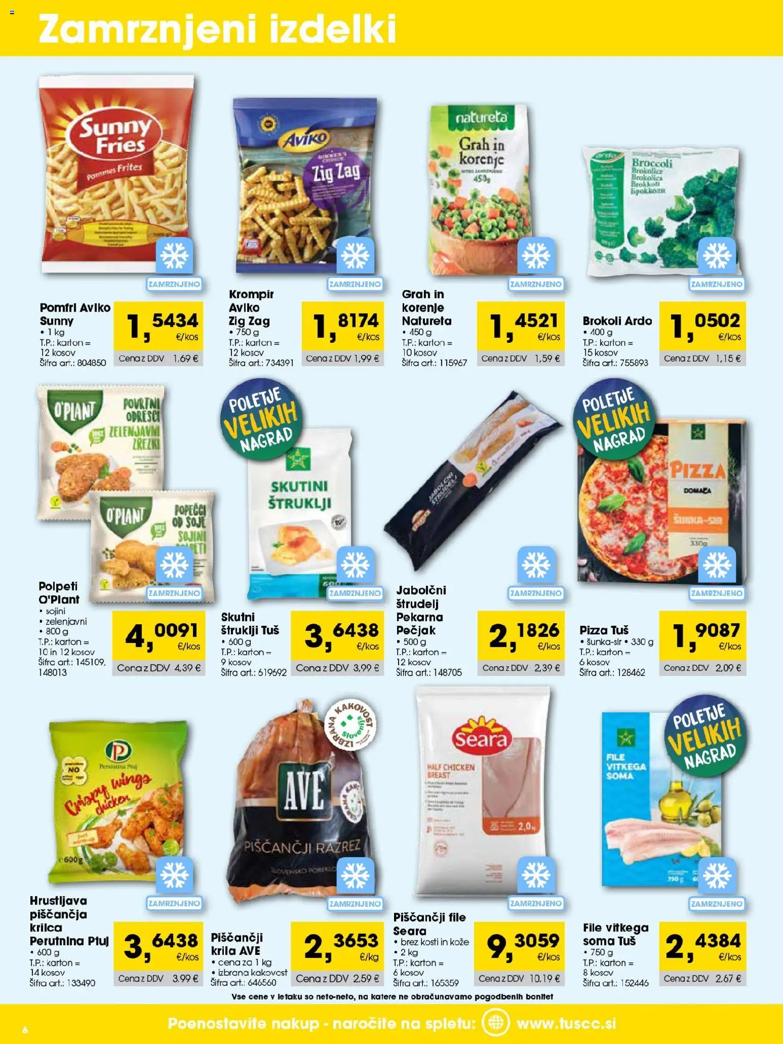 Novi Tuš katalog ponudbe – veljaven od 01.07.2026 | Stran: 6 | Izdelki: Pekarna, Zrezki, Krompir, Grah