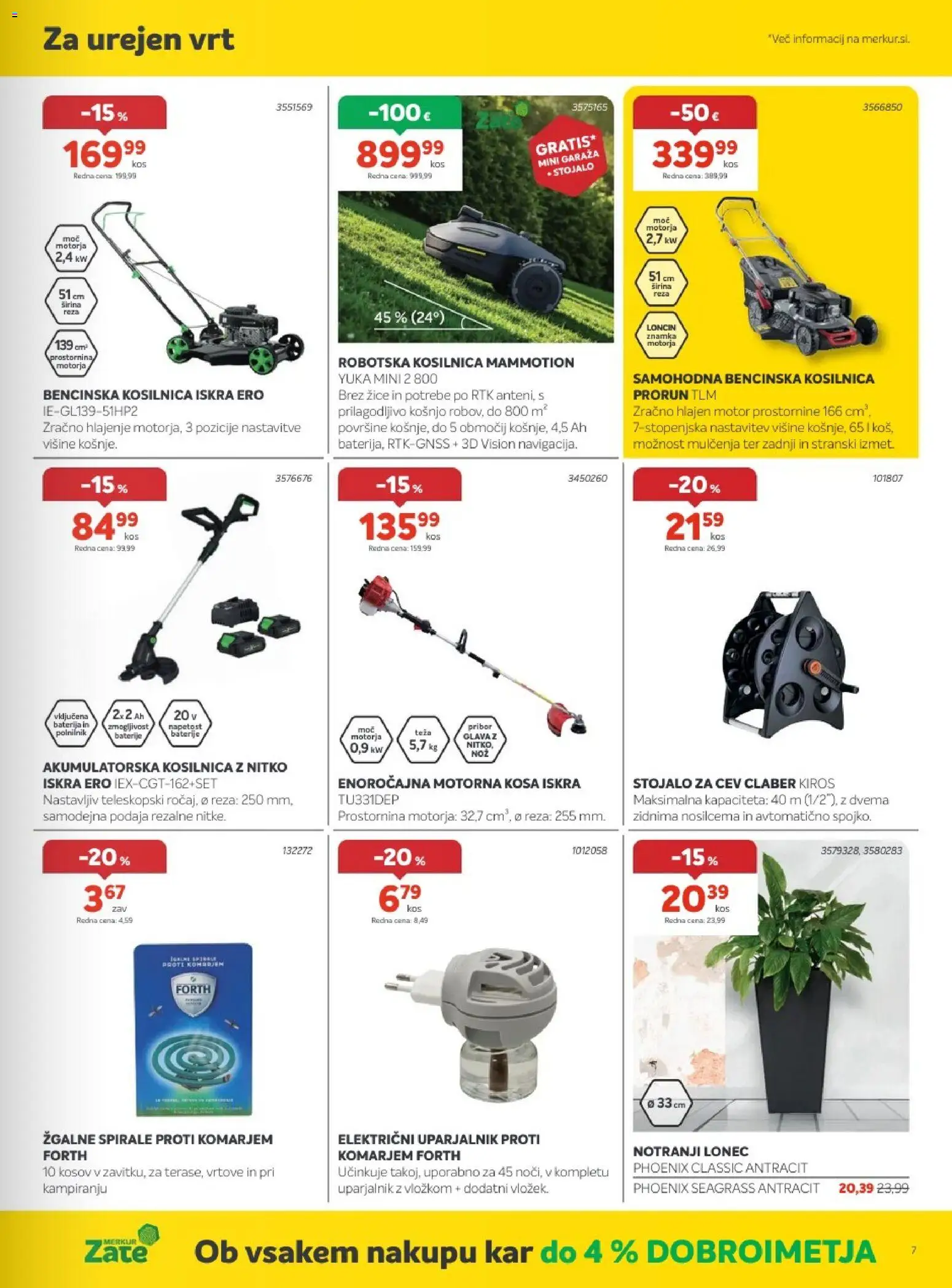 Novi Merkur katalog ponudbe – veljaven od 03.06.2026 | Stran: 7 | Izdelki: Teza, Kosilnica, Baterije, Polnilnik