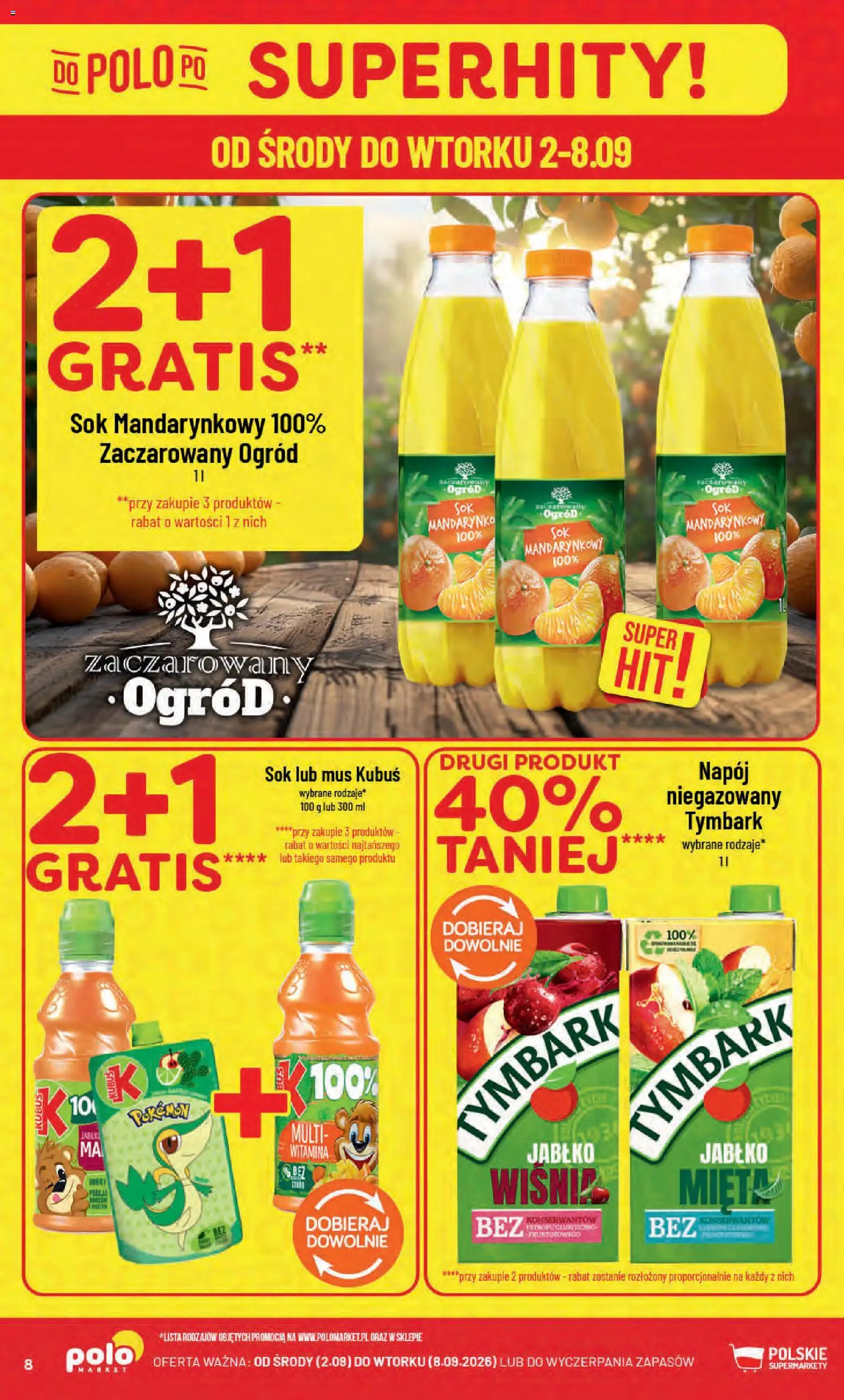 POLOmarket gazetka od 02.09.2026 | Strona: 8 | Produkty: Kubuś, Wiśnie, Sok, Sok mandarynkowy