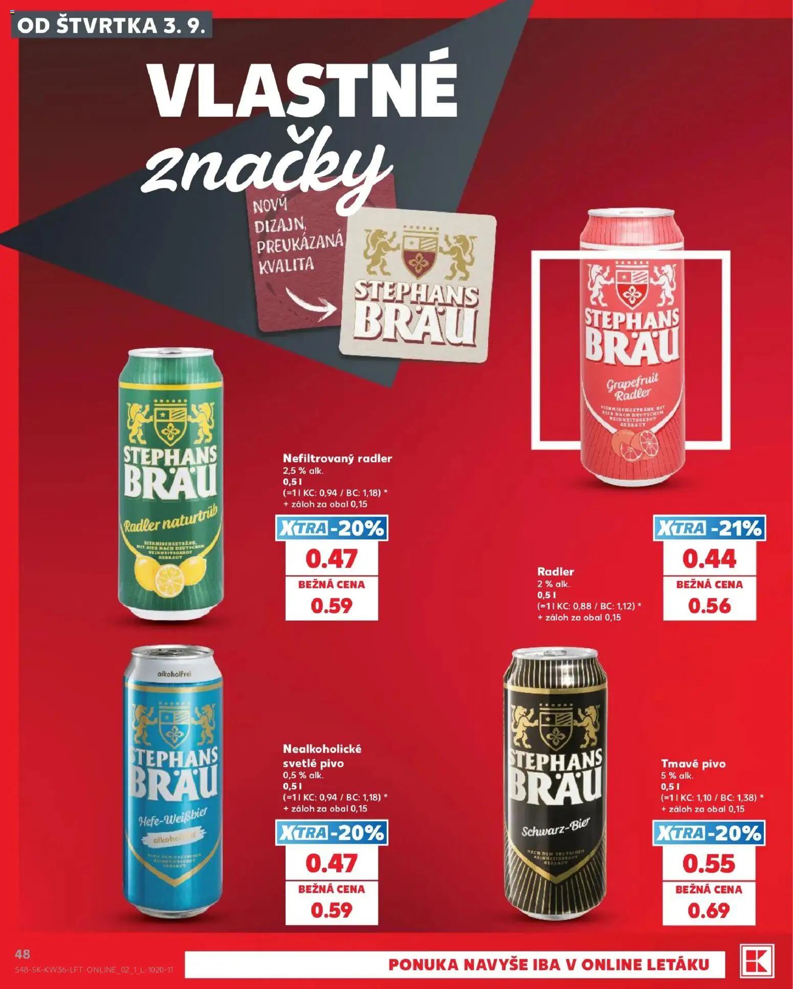 Nové Kaufland akcie – leták je platný od 03.09.2026 | Strana: 48 | Produkty: Pivo, Radler, Grapefruit