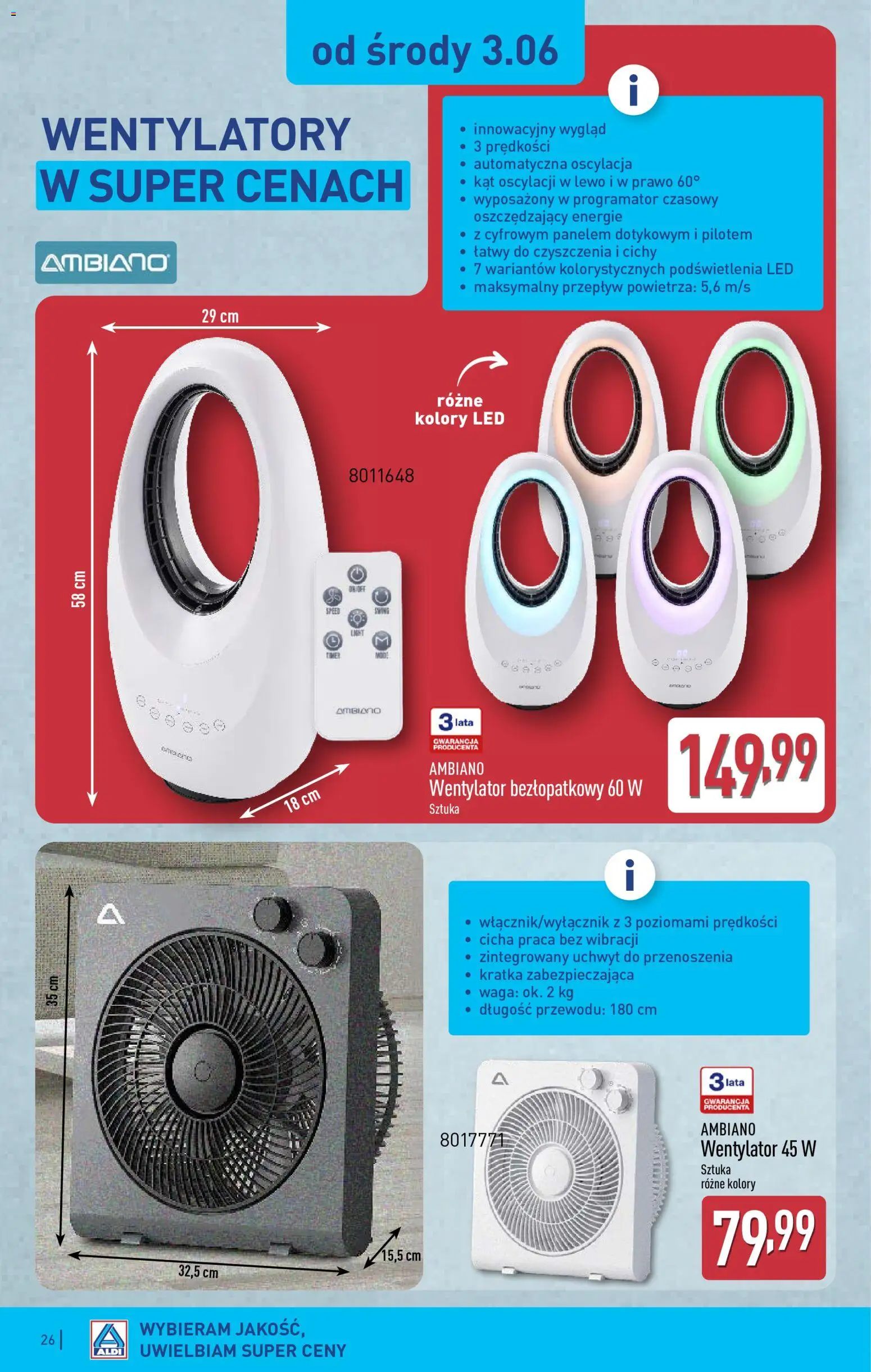 Aldi gazetka od 01.06.2026 | Strona: 26 | Produkty: Waga, Wentylator