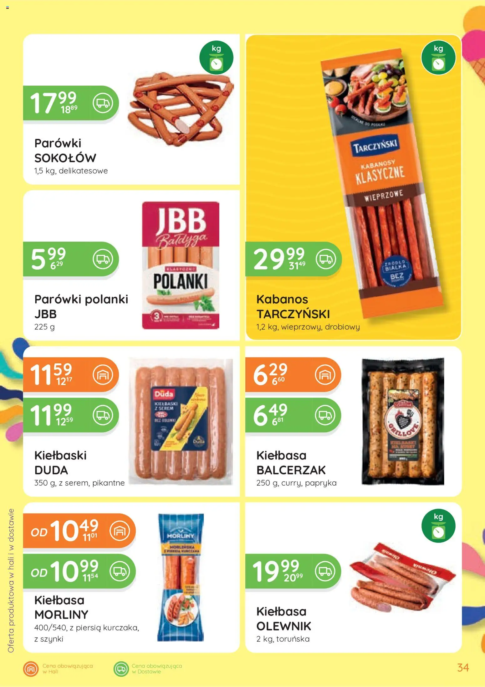 Eurocash gazetka od 25.06.2026 | Strona: 34 | Produkty: Kiełbasa, Kabanosy, Parówki, Papryka