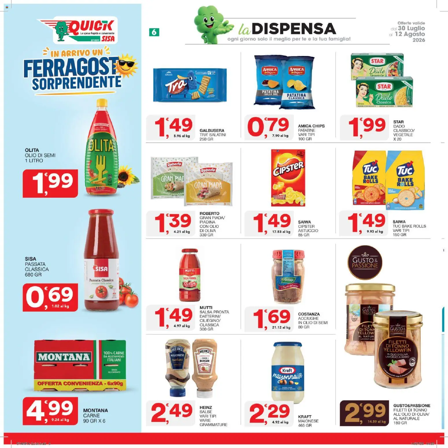 Volantino SISA del 30/07/2026 | Pagina: 6 | Prodotti: Tartufo, Olio, Mutti, Mutti salsa