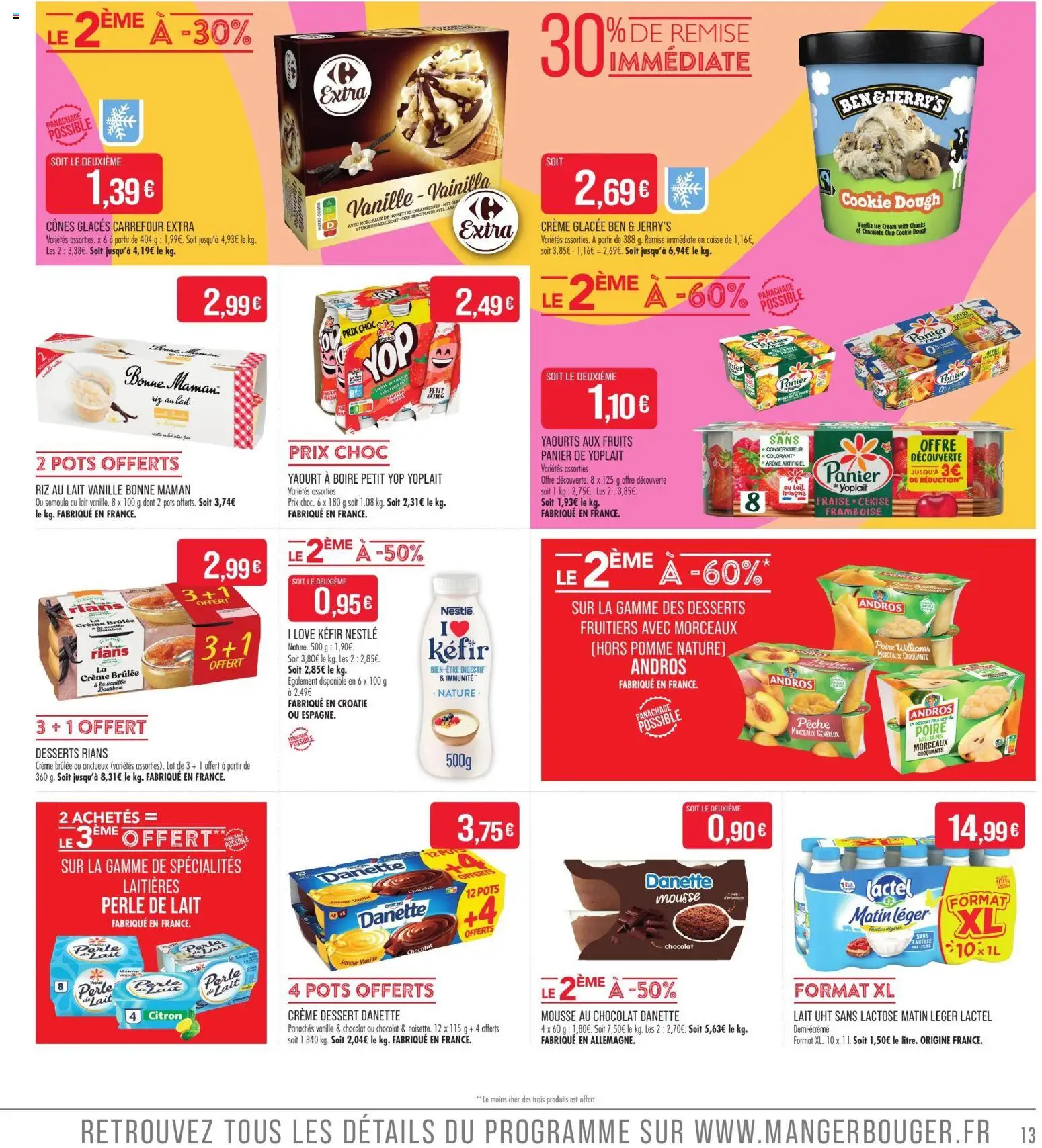 {H1} | Page: 13 | Produits: Yaourts, Spécialités, Cookie dough, Crème