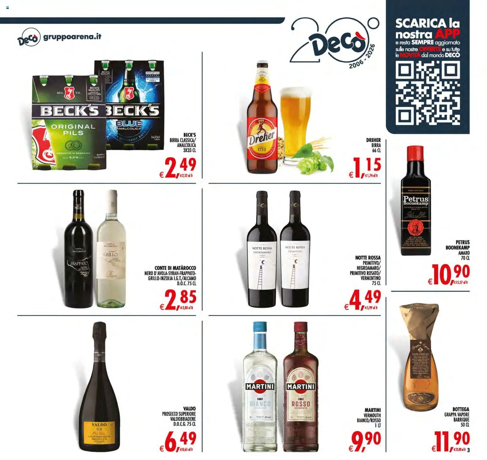 Volantino Decò del 19.05.2026 | Pagina: 3 | Prodotti: Birra, Prosecco, Grappa, Amaro