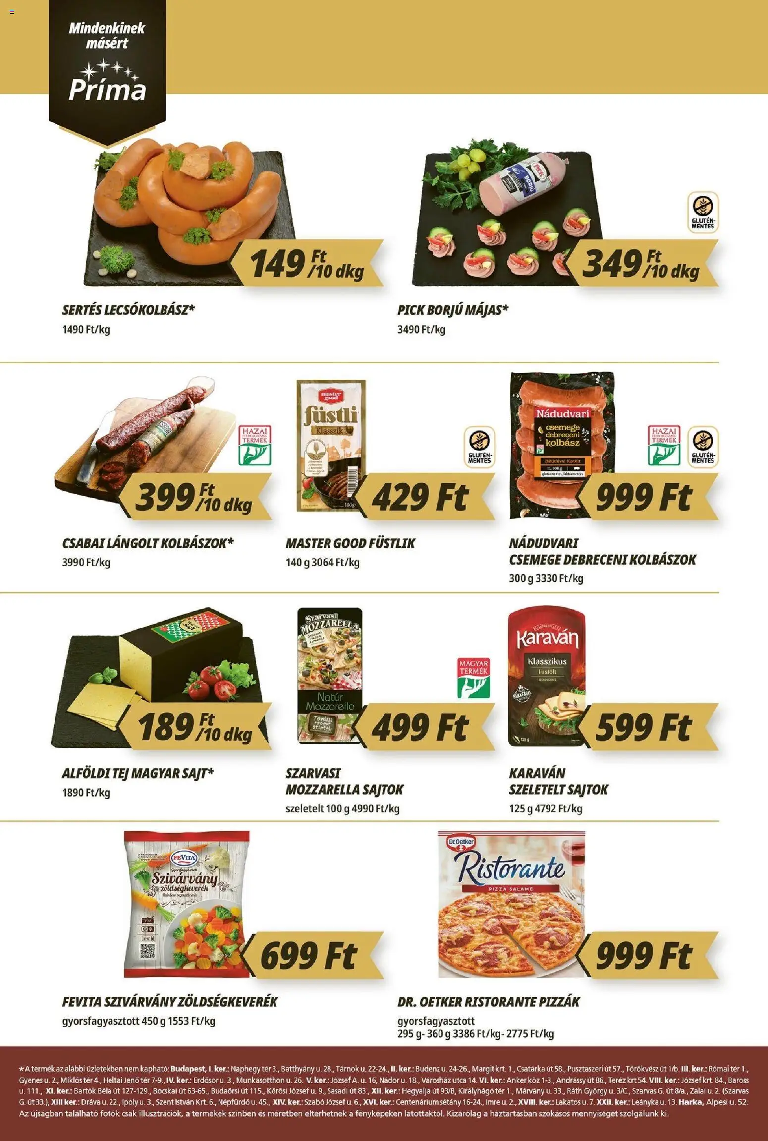 CBA Príma akciós ujság - amely érvényes a következő dátumtól: 2026.09.10. | Oldal: 2 | Termékek: Mozzarella, Dr. Oetker, Sajtok, Csemege