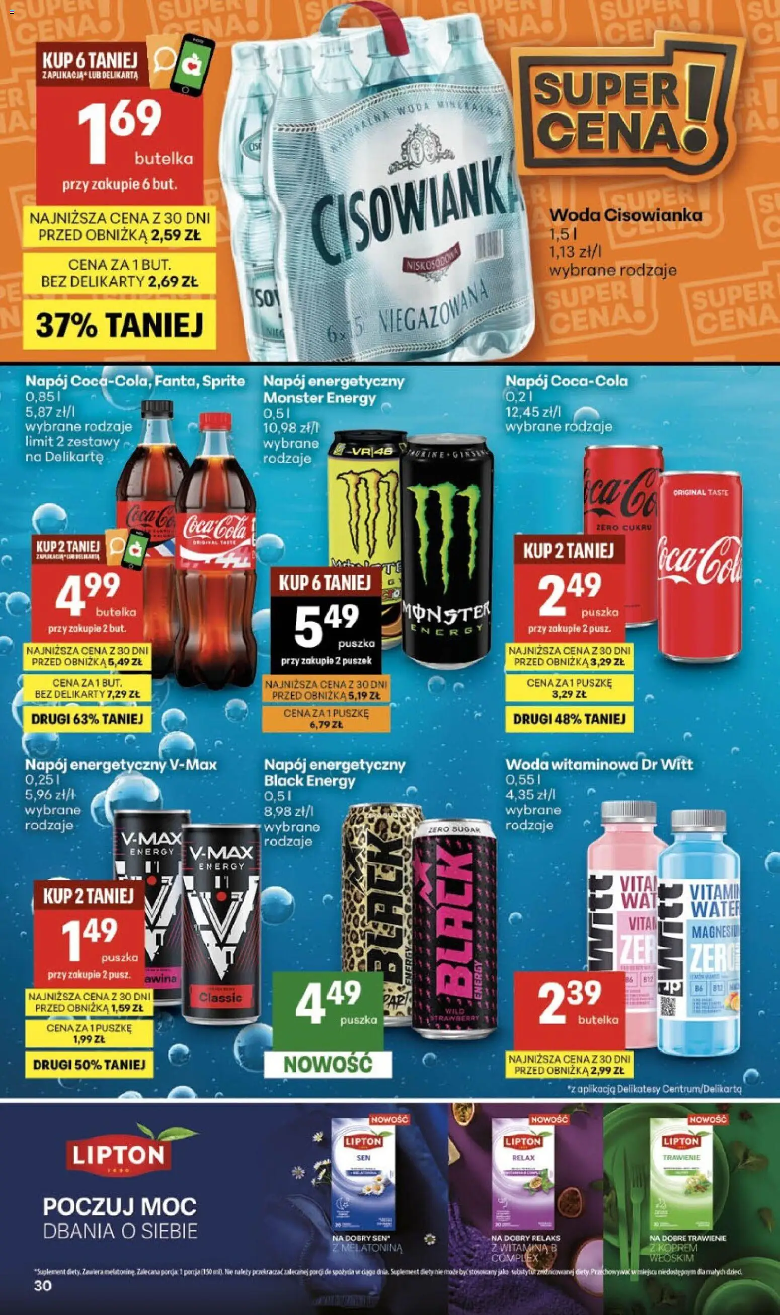 Delikatesy Centrum gazetka - Sklepy Własne od 06.08.2026 | Strona: 30 | Produkty: Sprite, Delikatesy, Woda