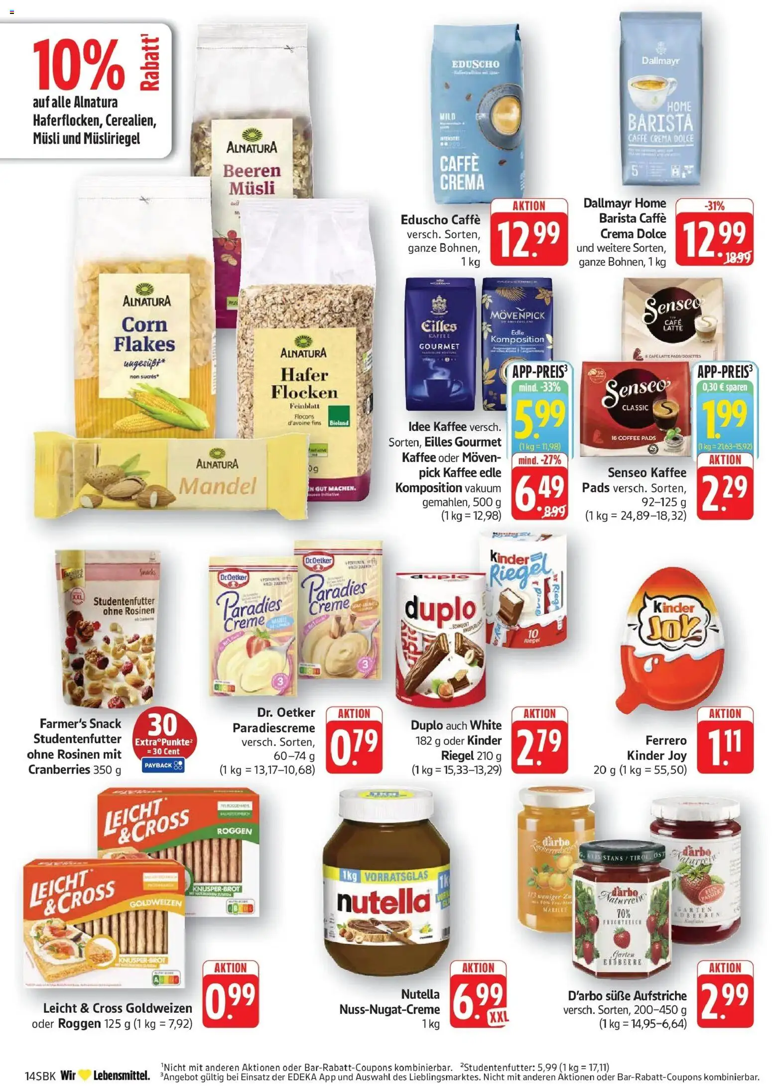 Edeka Prospekt Walldorf (ab 19.10.2026) » Angebote Online | Seite: 16 | Produkte: Idee kaffee, Kaffee, Nutella, Flocken