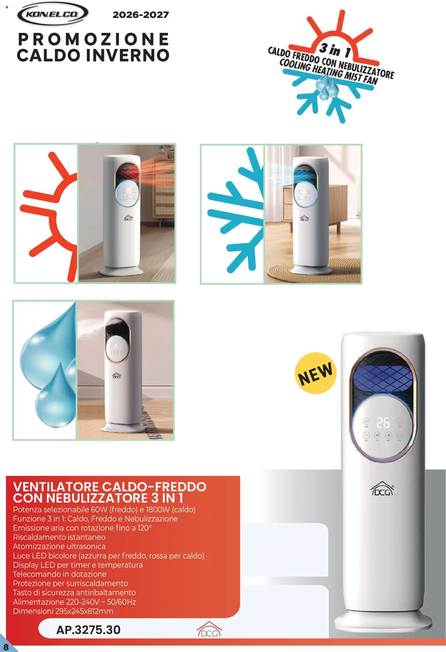 Volantino GBC del 22/10/2026 | Pagina: 8 | Prodotti: Ventilatore, Nebulizzatore, Fan, Luce LED