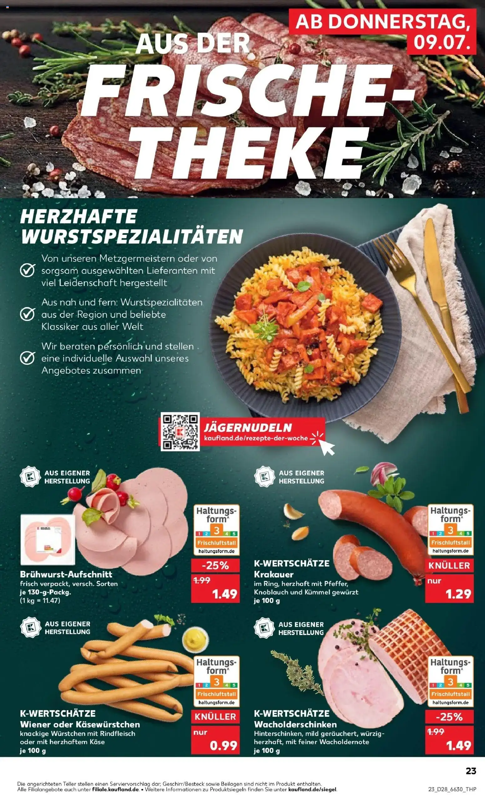 Kaufland Prospekt Kreuztal – gültig ab 09.07.2026 | Seite: 23 | Produkte: Käse, Theke, Knoblauch, Rindfleisch