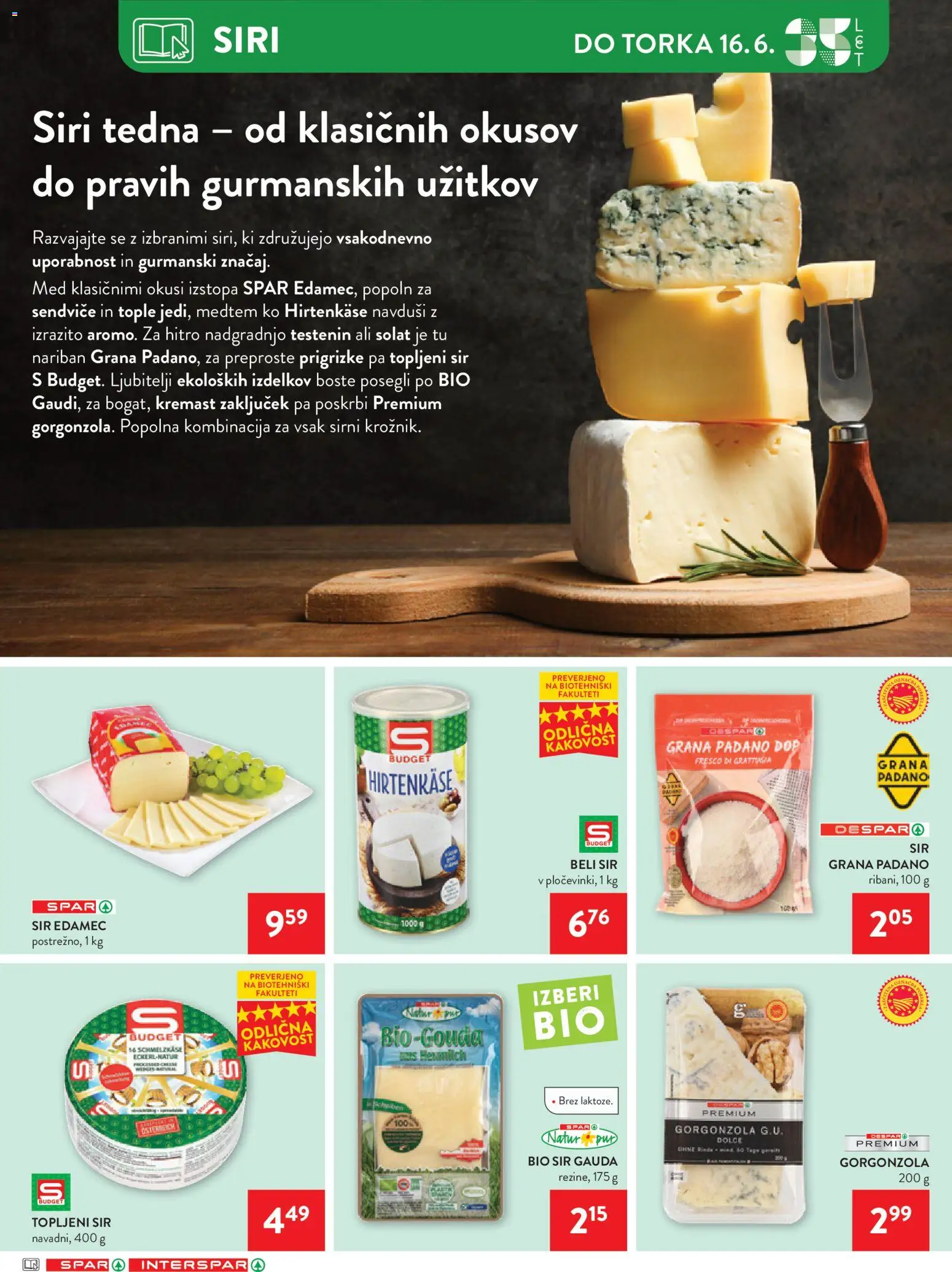 Novi Spar katalog ponudbe – veljaven od 10.06.2026 | Stran: 23 | Izdelki: Edamec, Topljeni sir, Gauda, Limpiador íntimo