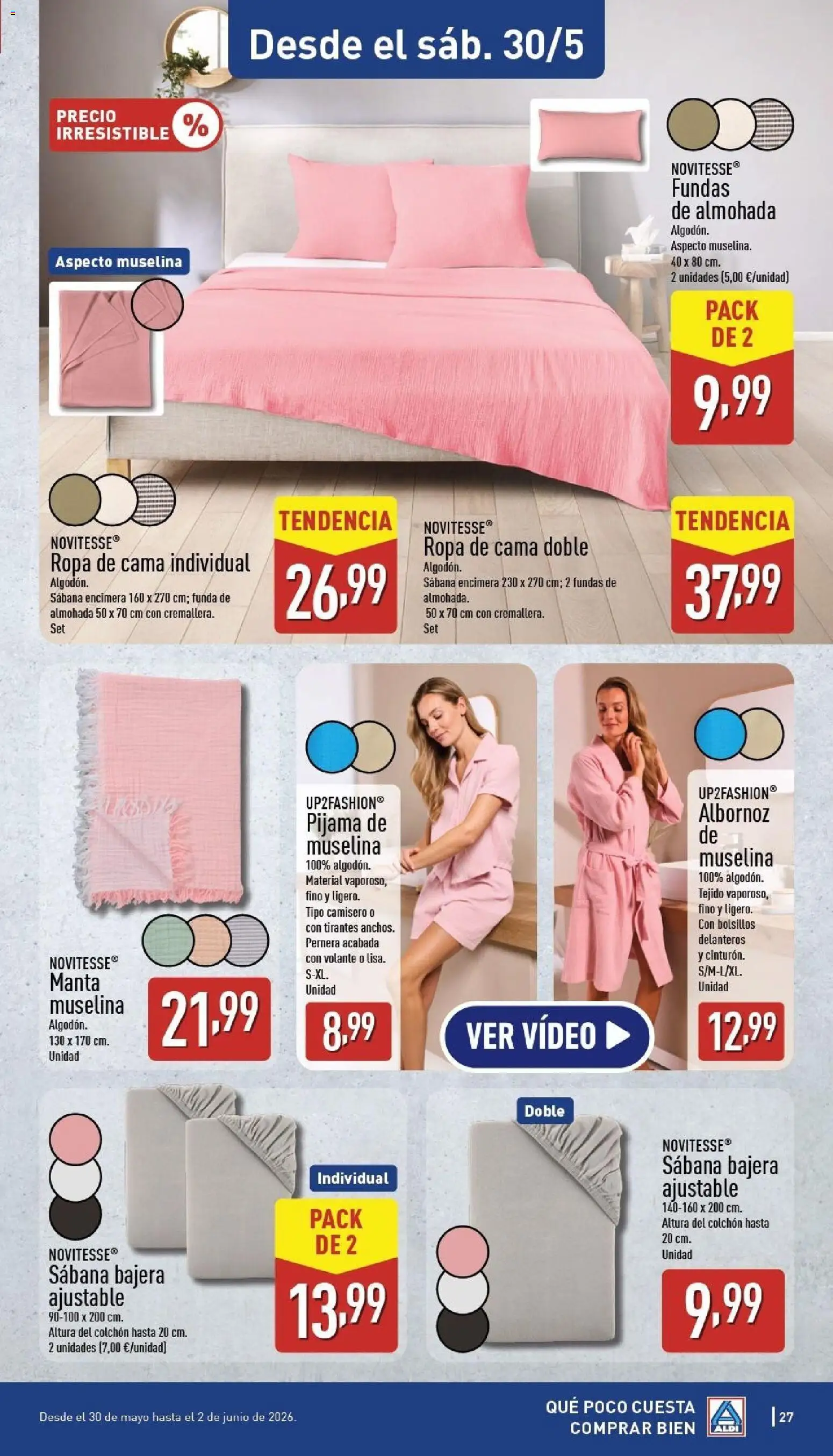 Aldi folleto Canarias │ válido desde el 25.05.2026 | Página: 27 | Productos: Colchon, Manta, Funda, Κασέρι