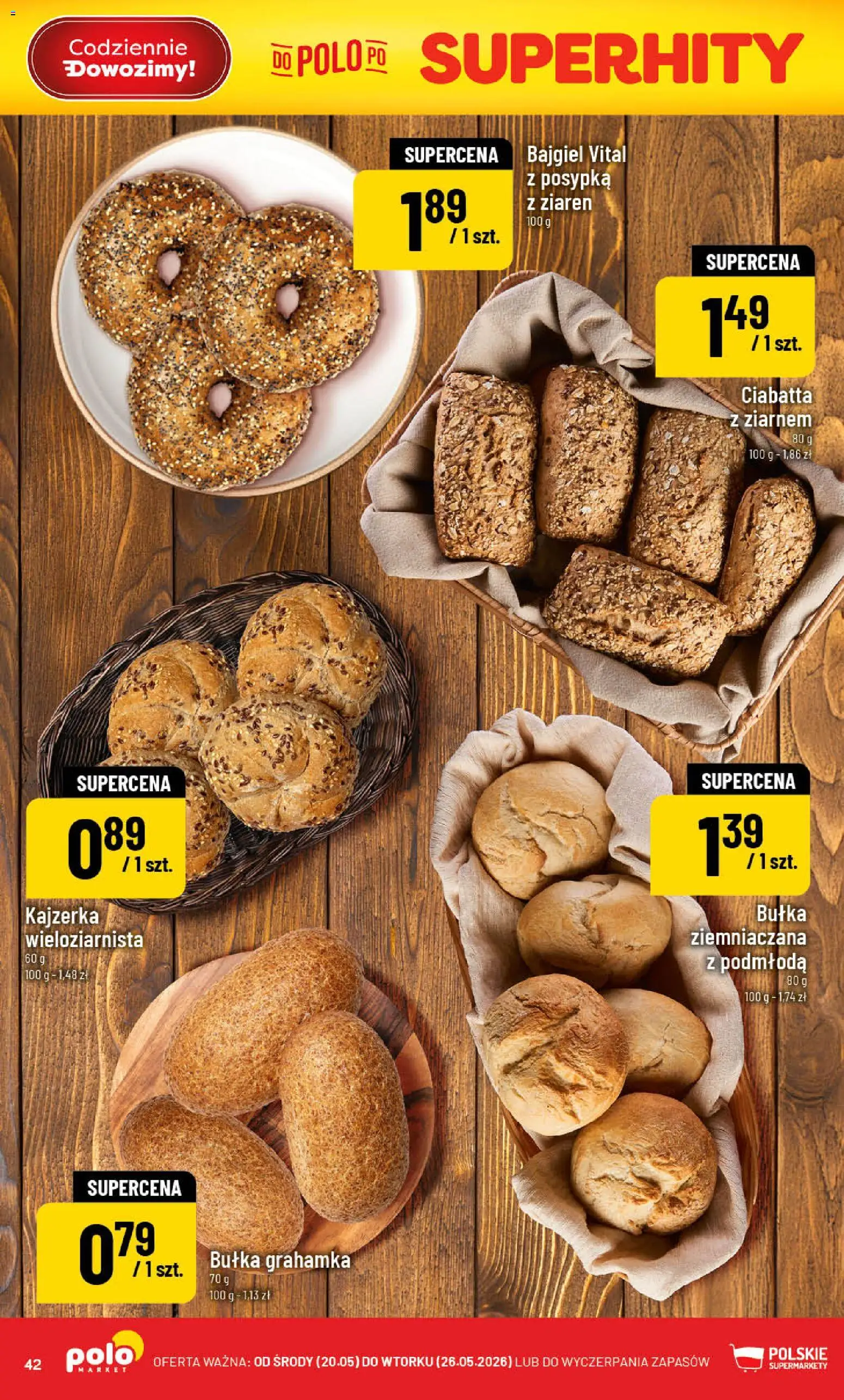 POLOmarket gazetka od 20.05.2026 | Strona: 42 | Produkty: Bułka, Ciabatta