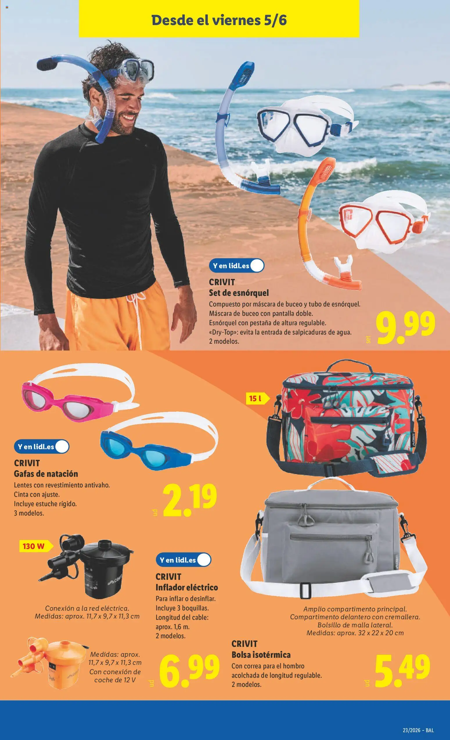 Lidl folleto de bazar Illes Balears │ válido desde el 01.06.2026 | Página: 25 | Productos: Máscara, Inflador, Cable, Bolsa