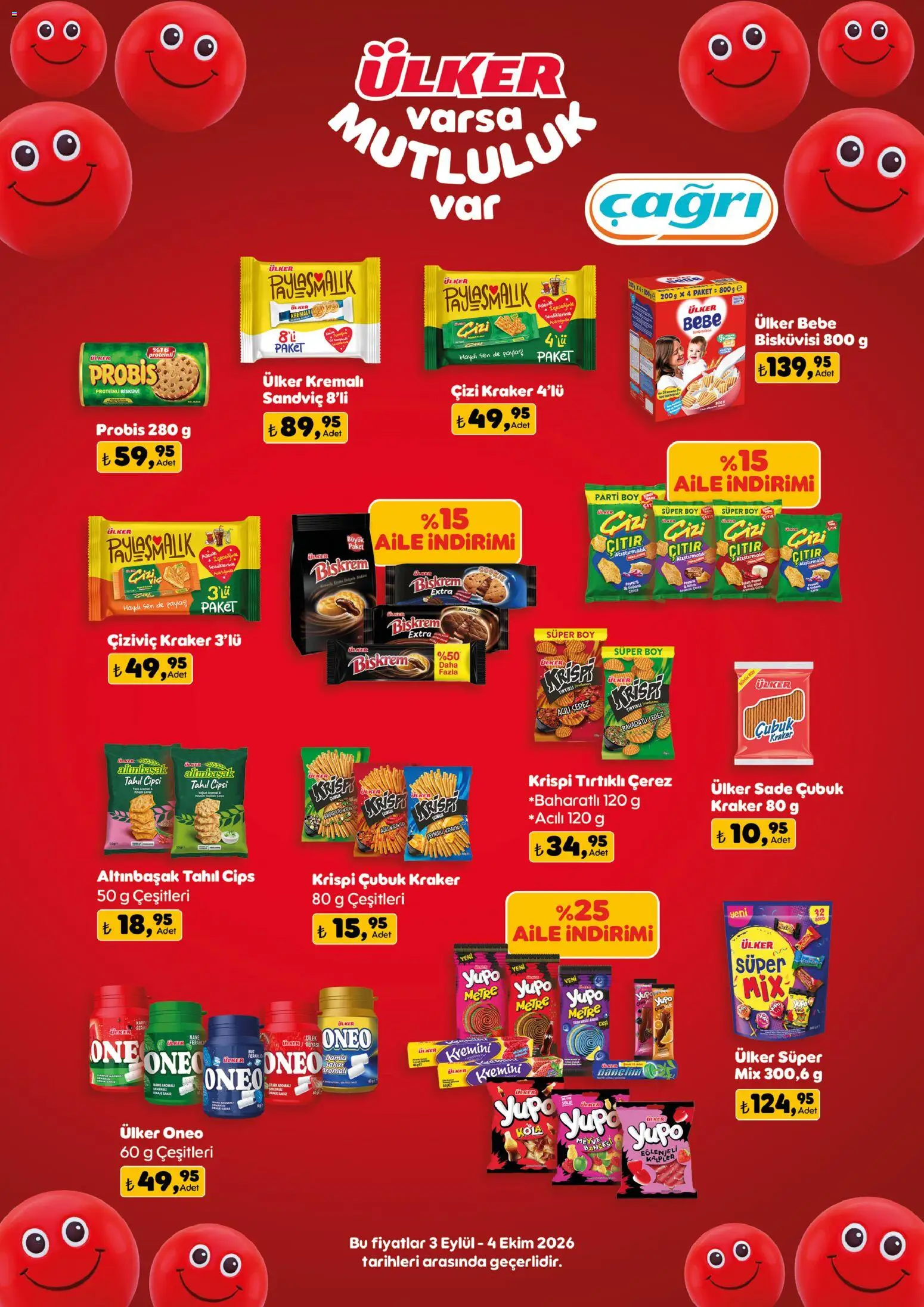Çağrı Market - Ülker Katalog - 03 Eylül 2026 tarihinden itibaren geçerlidir | Sayfa: 2 | Ürünler: Atıştırmalık, Soğan, Nane, Bisküvi