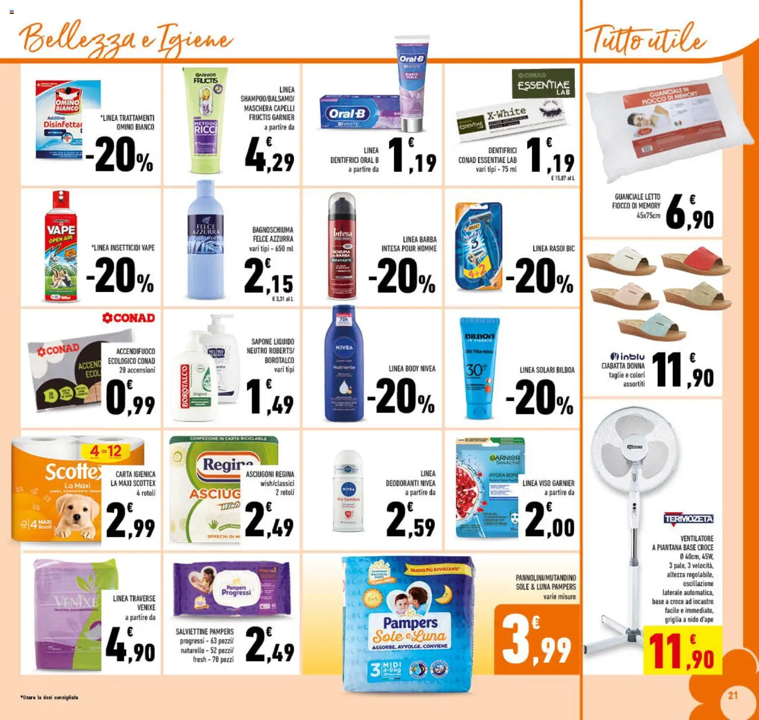 Volantino Conad del 01/07/2026 | Pagina: 21 | Prodotti: Maschera, Bagnoschiuma, Griglia, Guanciale