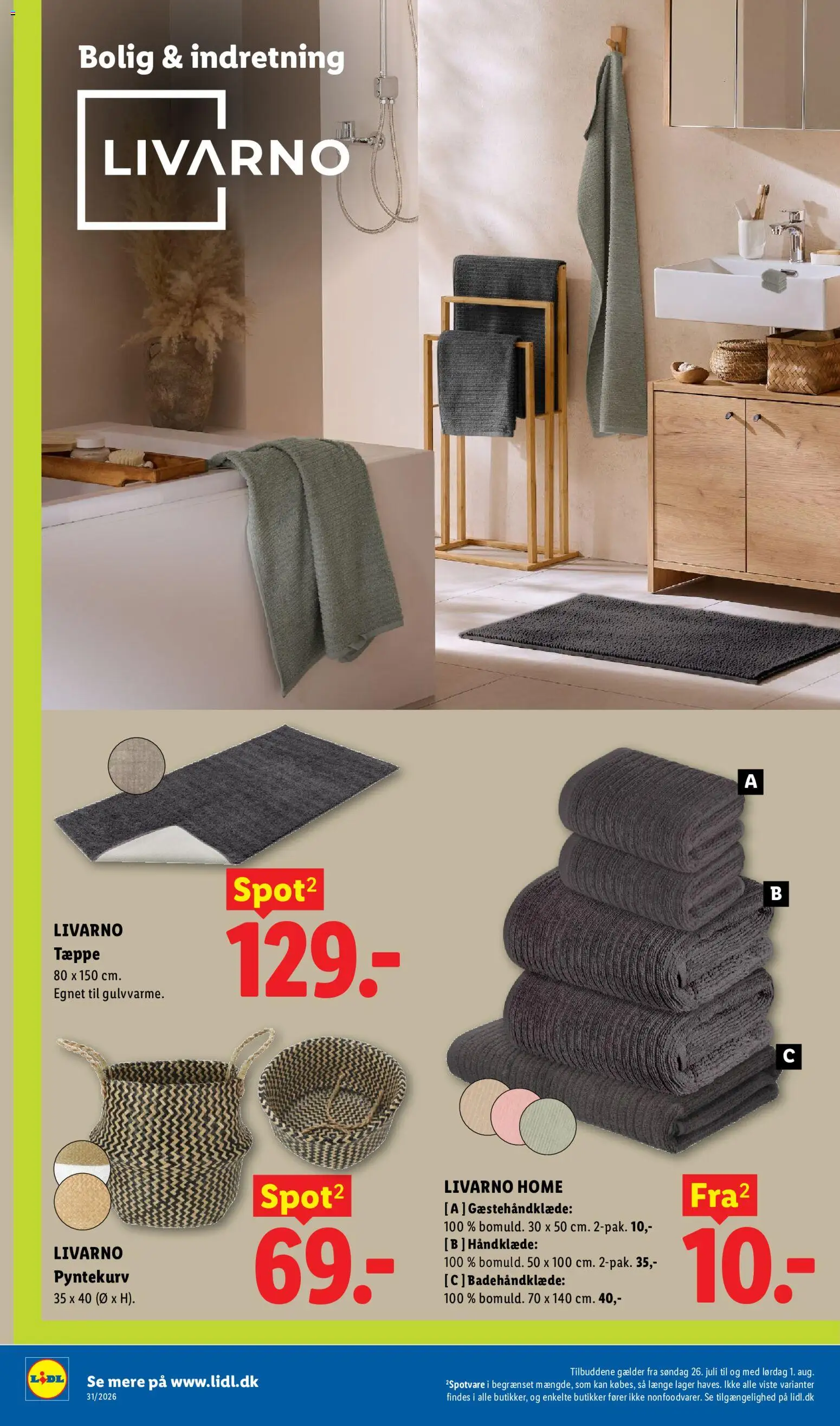 Lidl tilbudsavis – gyldig fra 26/07/2026 | Side: 8 | Produkter: Tæppe, Håndklæde, Søm