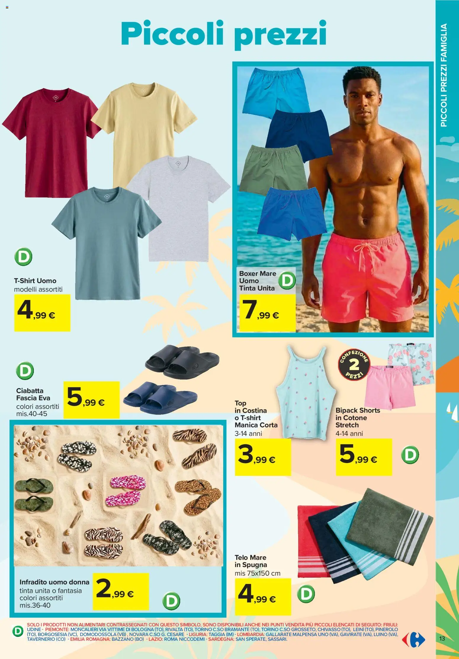 Volantino Carrefour del 01.06.2026 | Pagina: 13 | Prodotti: Spugna, Boxer, Infradito