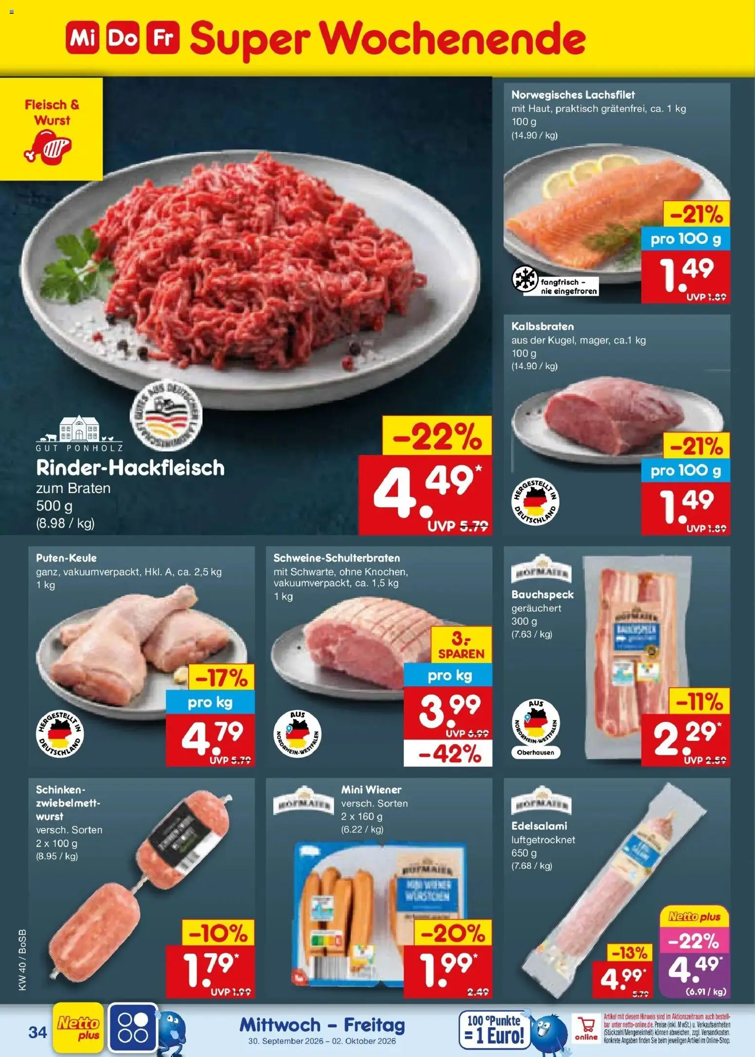 Netto Marken-Discount Prospekt Stadtlohn – gültig ab 28.09.2026 | Seite: 52 | Produkte: Wurst, Schinken, Fleisch