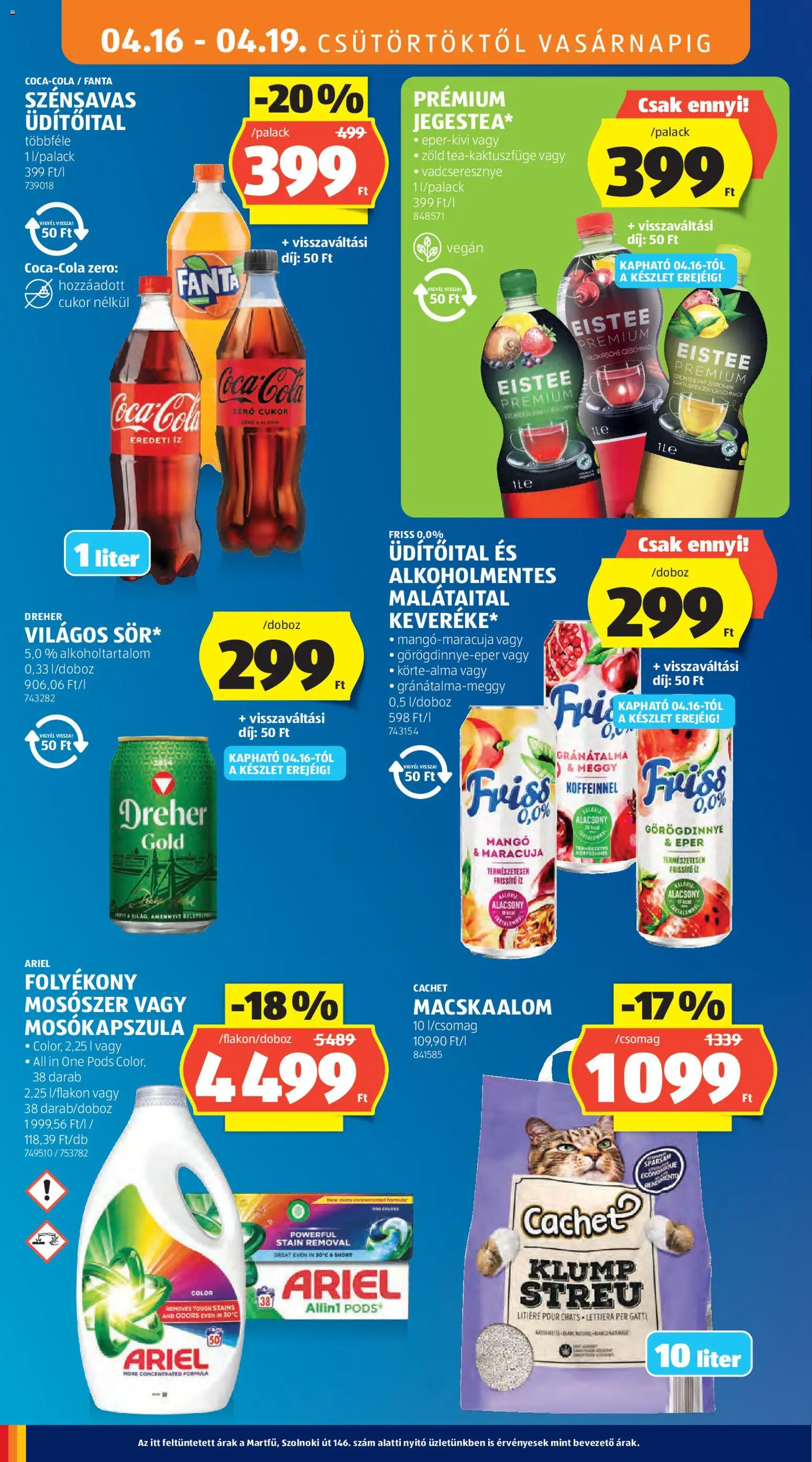 Aldi akciós ujság - amely érvényes a következő dátumtól: 16.04.2026 | Oldal: 16 | Termékek: Görögdinnye, Fanta, Meggy, Gránátalma