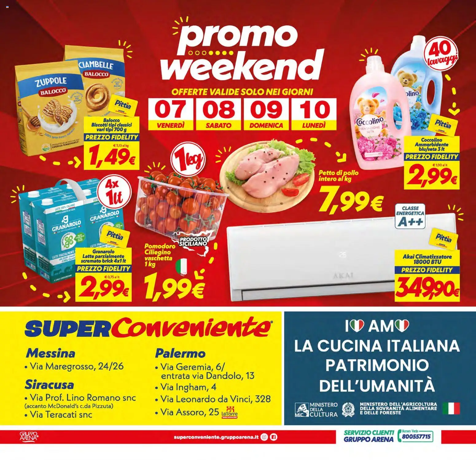 Volantino SuperConveniente del 31/07/2026 | Pagina: 28 | Prodotti: Petto di Pollo, Ciambelle, Ammorbidente, Pomodoro