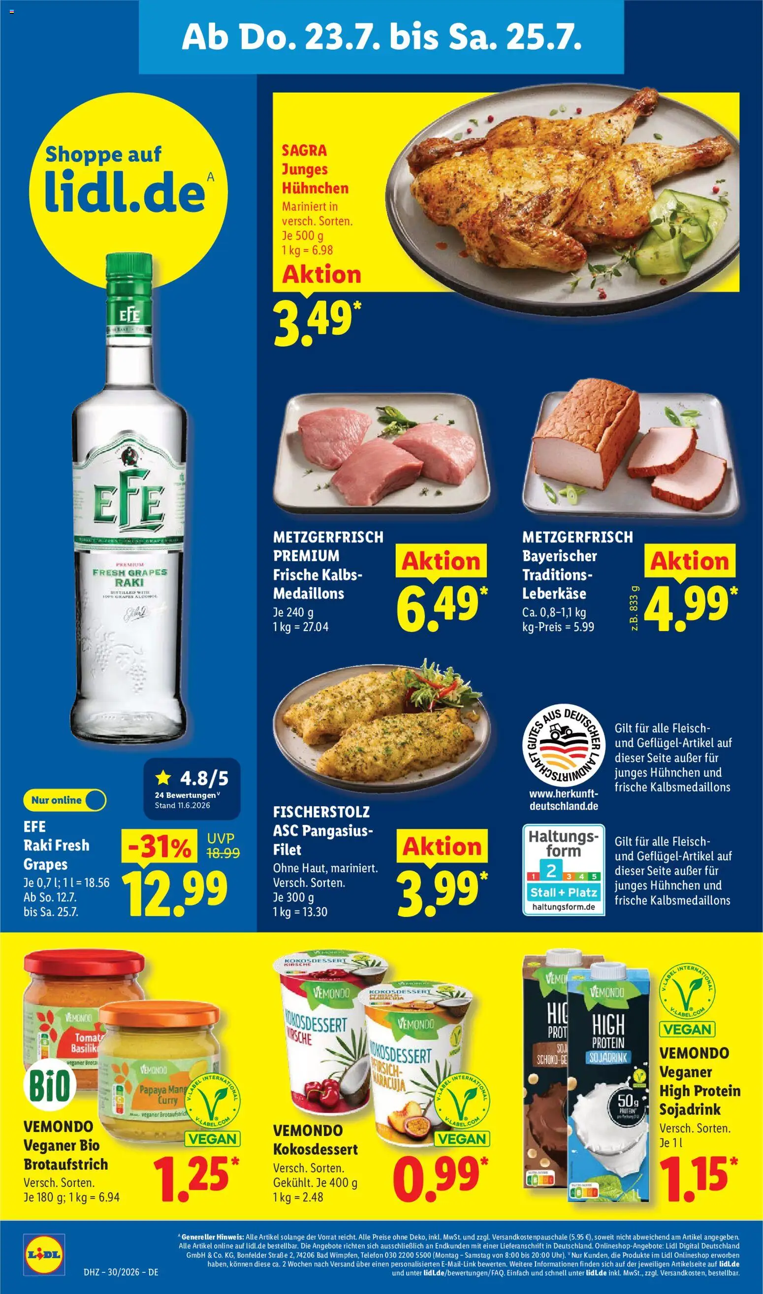 Lidl Německo leták od 20.07.2026 | Strana: 52 | Produkty: Vegan, Telefon, Filet, Protein